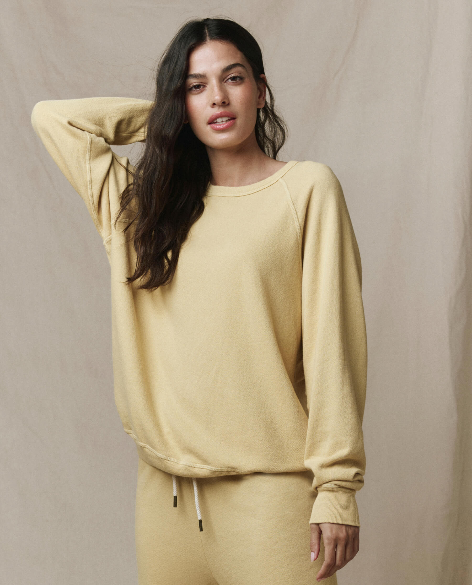 The College Sweatshirt. Solid -- Butter Yellow