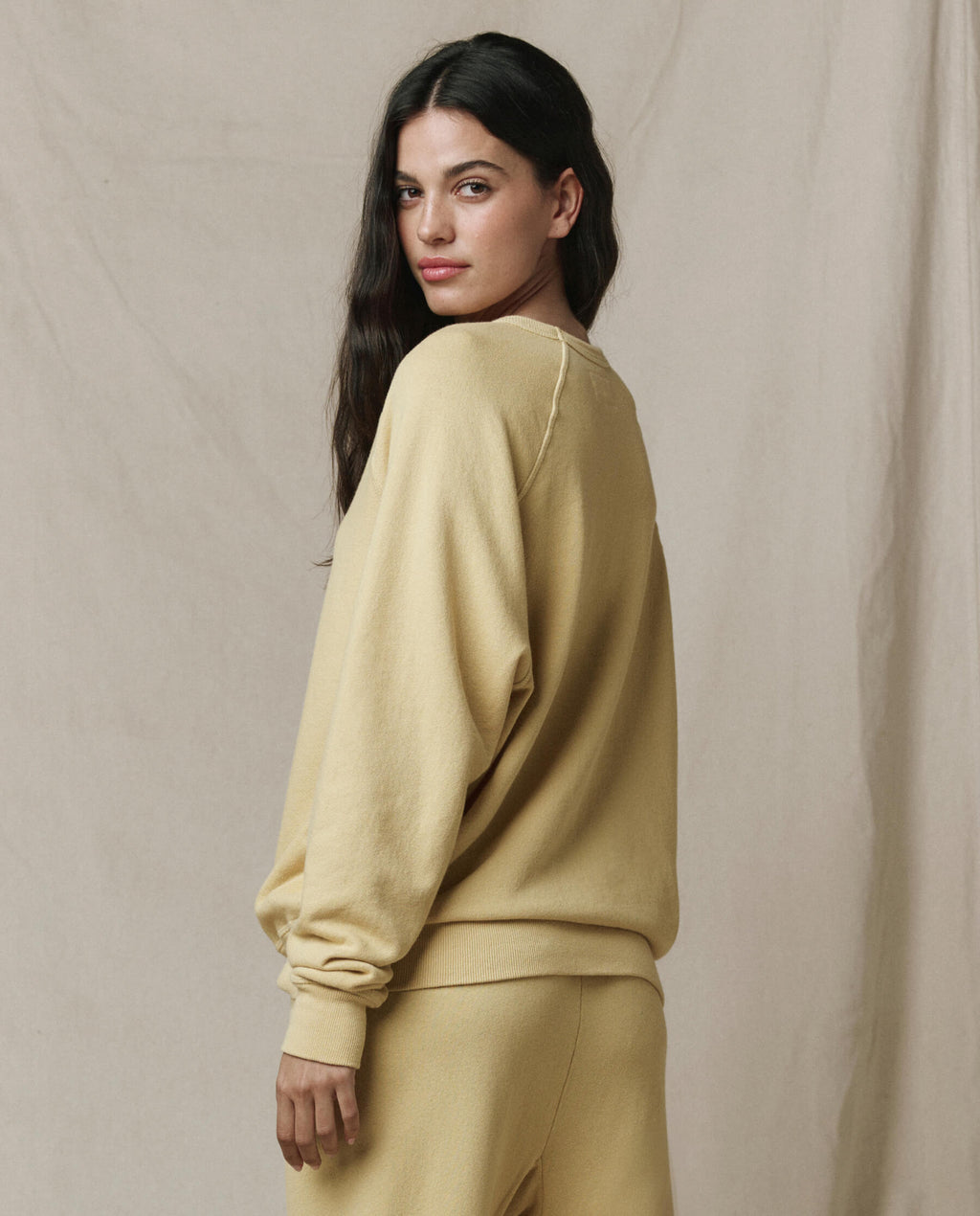 The College Sweatshirt. Solid -- Butter Yellow