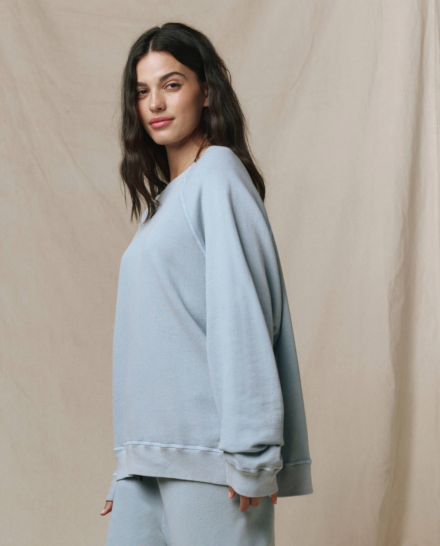The Slouch Sweatshirt. Solid -- Whisper Blue