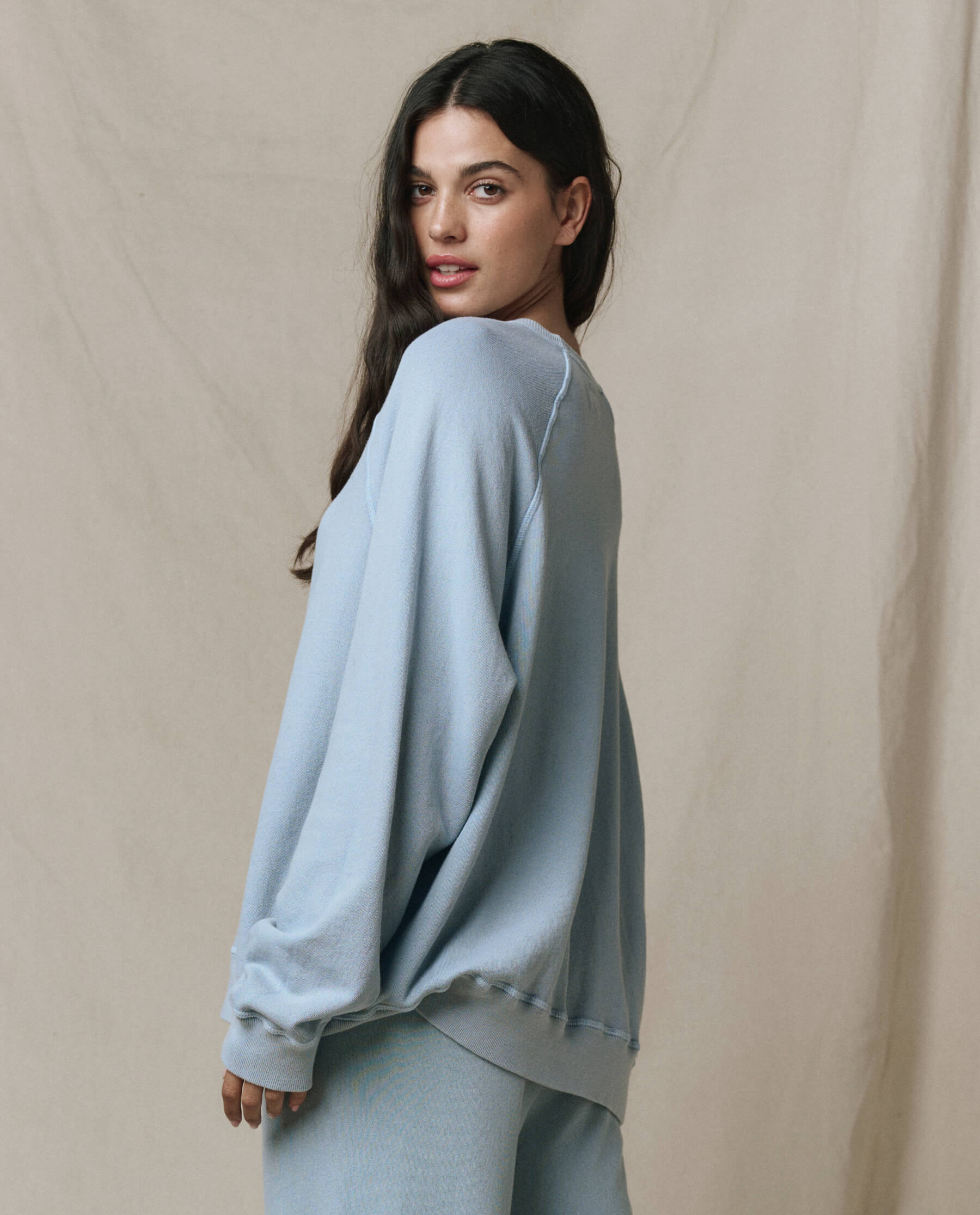 The Slouch Sweatshirt. Solid -- Whisper Blue