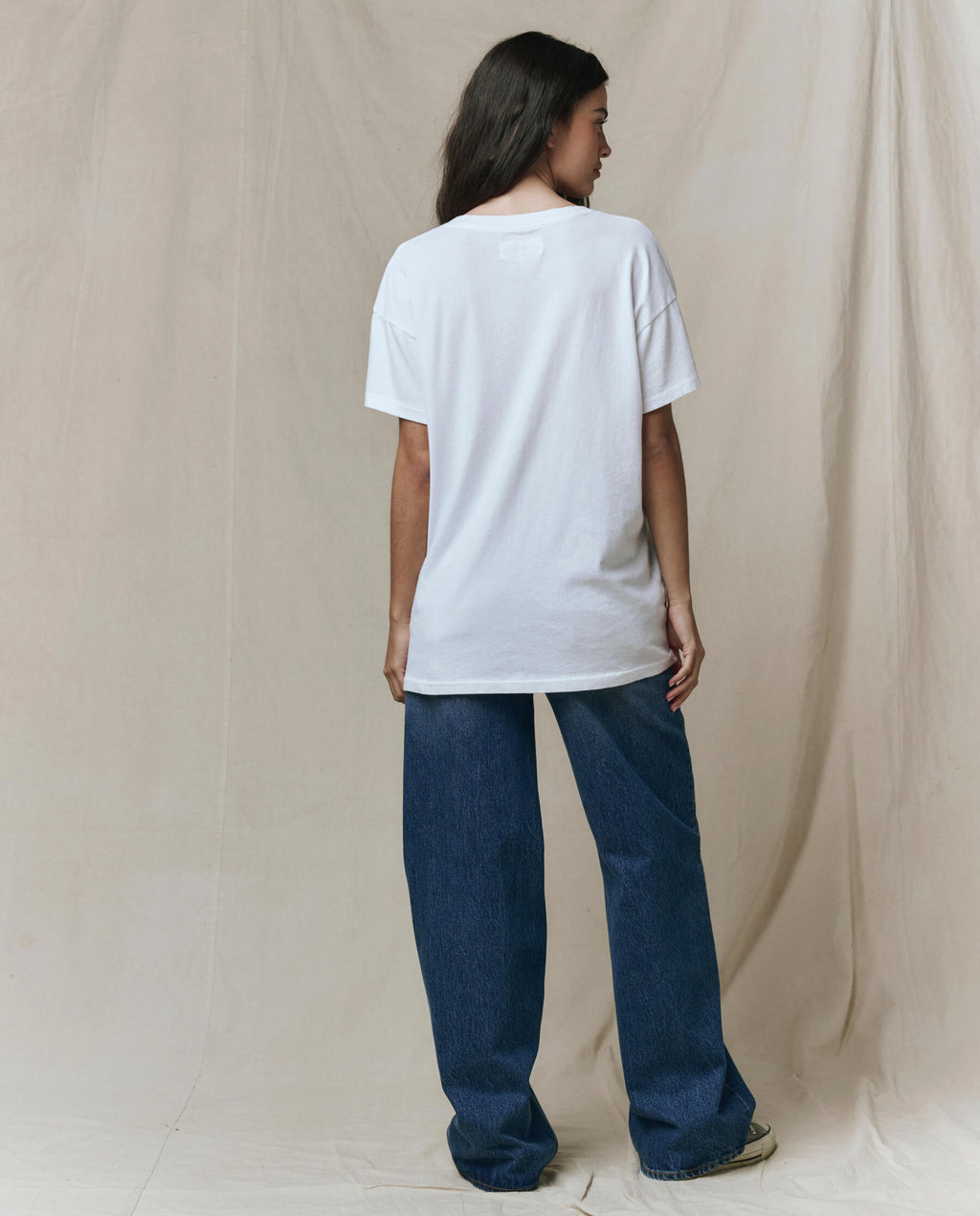 The Slouchy V-Neck Tee. -- True White