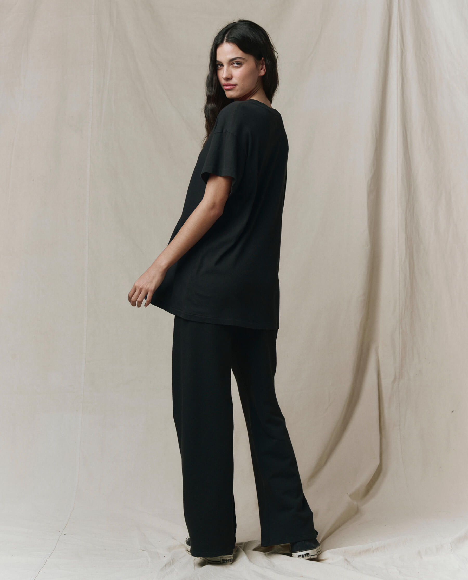 The Slouchy V-Neck Tee. -- Almost Black