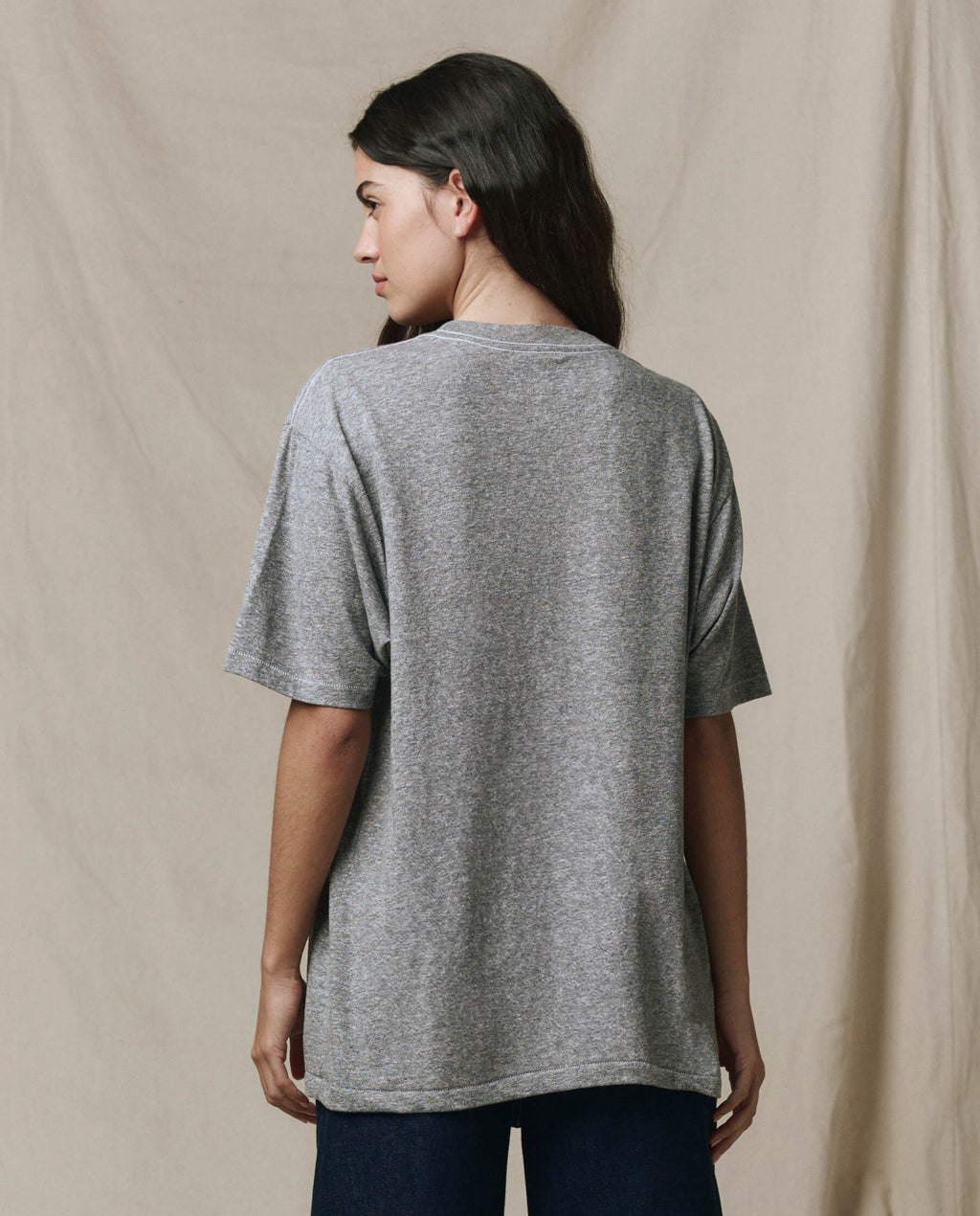 The Slouchy Crew Tee. -- Heather Grey