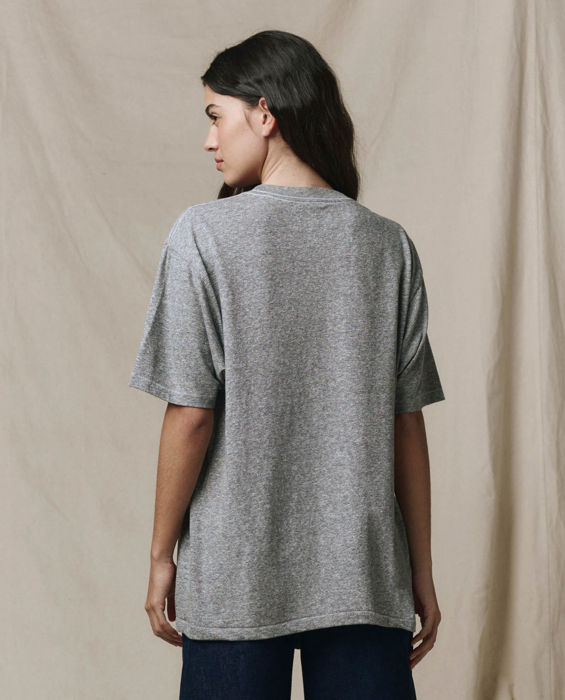 The Slouchy Crew Tee. -- Heather Grey