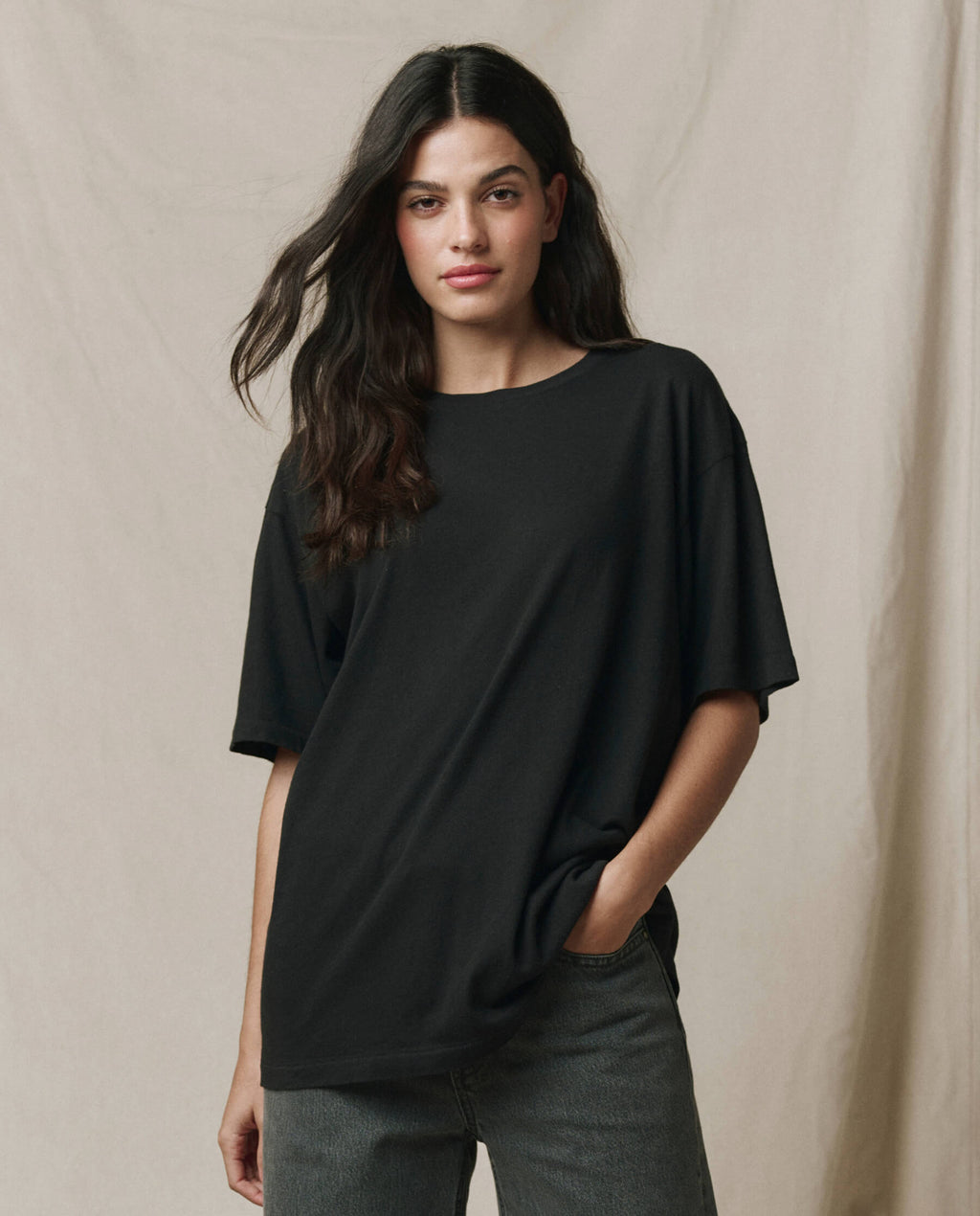 The Slouchy Crew Tee. -- Almost Black