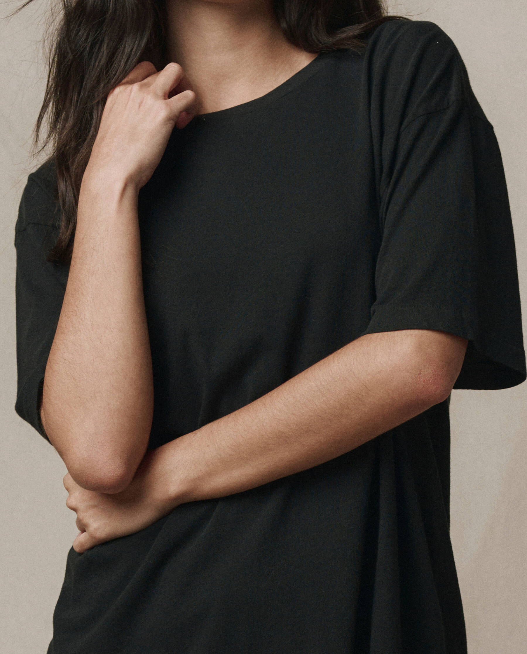 The Slouchy Crew Tee. -- Almost Black