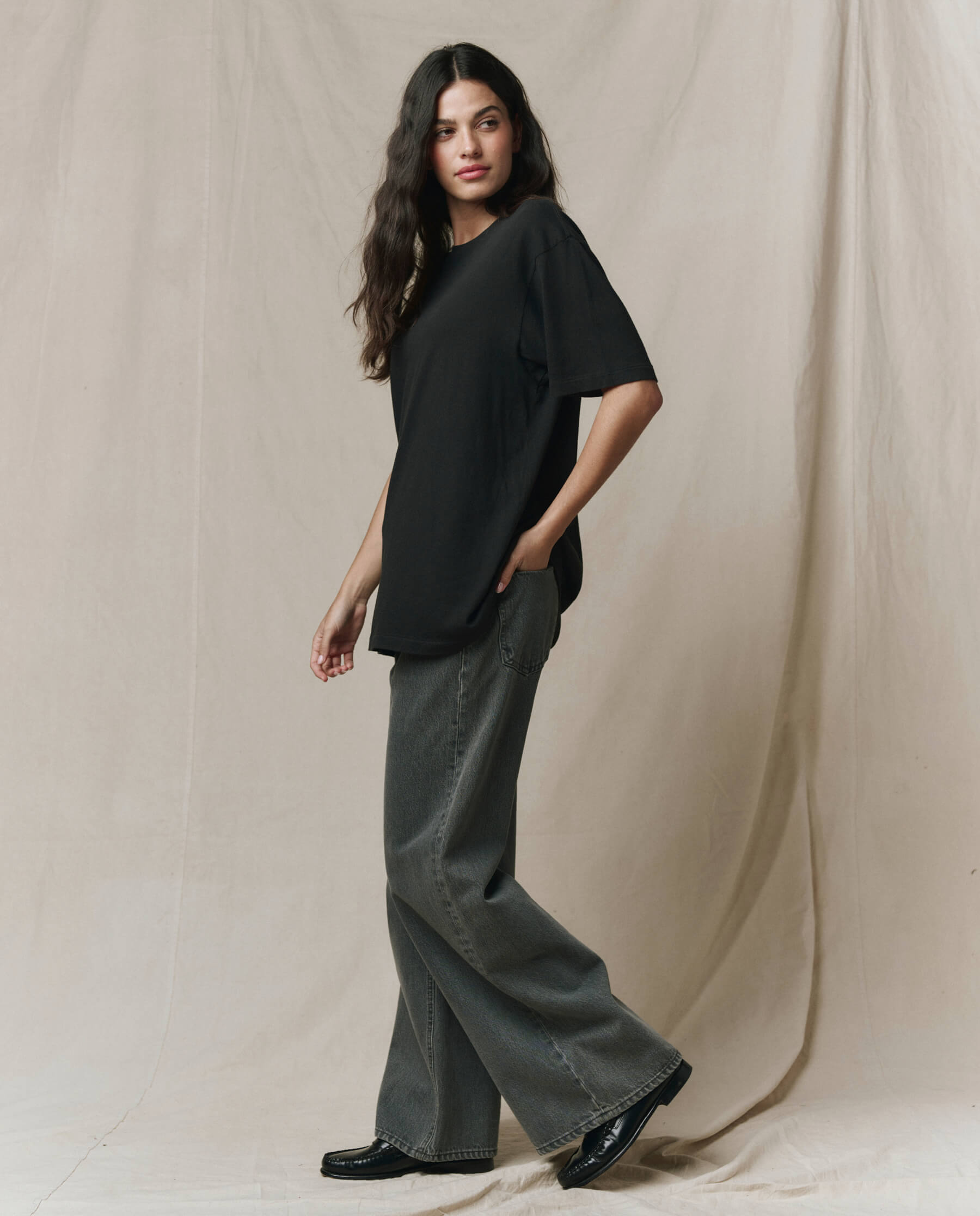 The Slouchy Crew Tee. -- Almost Black
