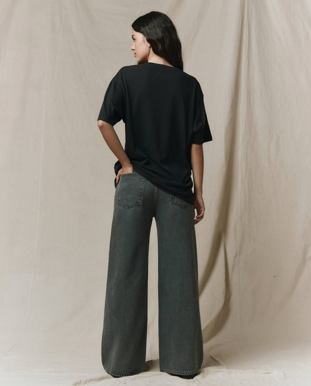 The Slouchy Crew Tee. -- Almost Black