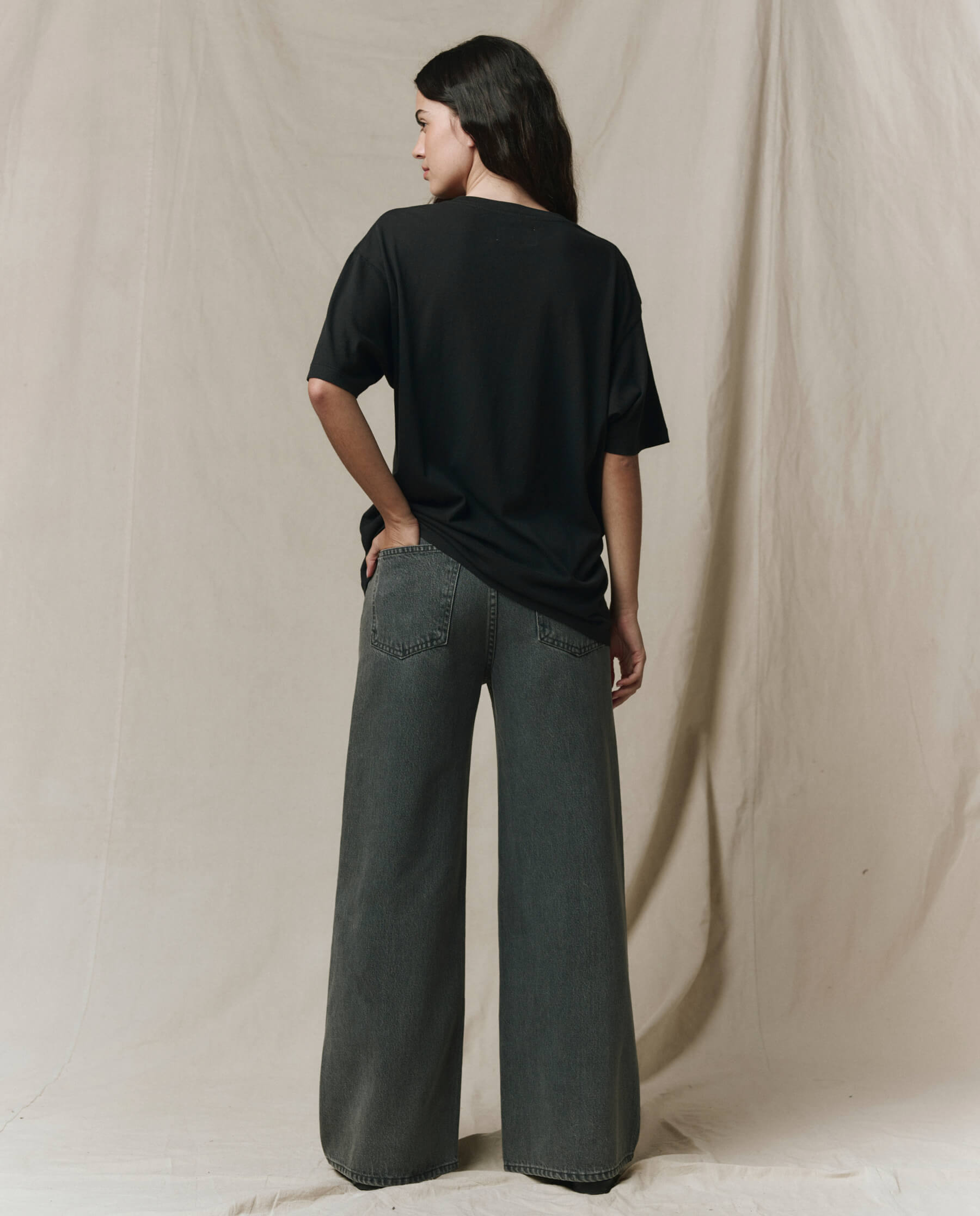 The Slouchy Crew Tee. -- Almost Black