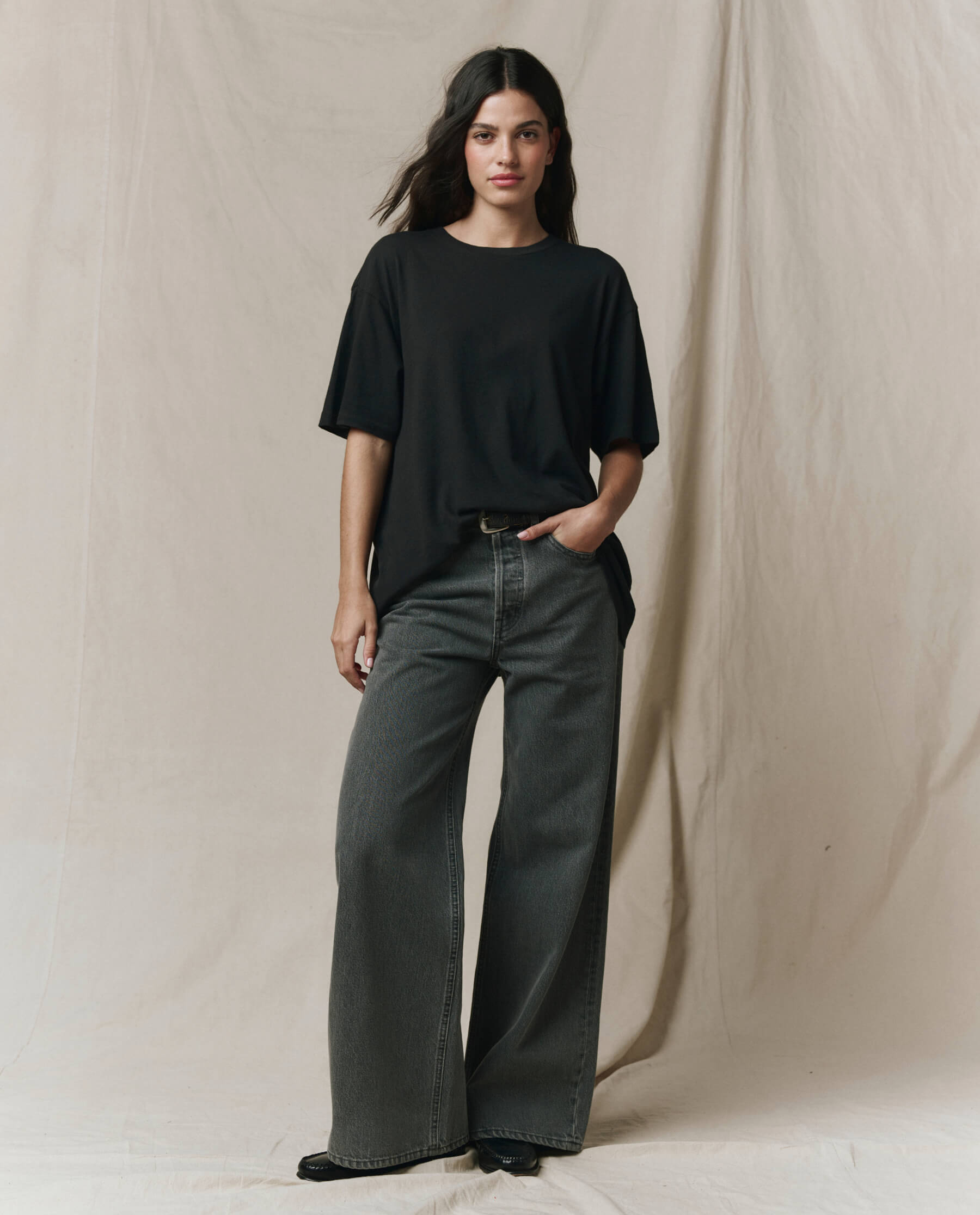 The Slouchy Crew Tee. -- Almost Black