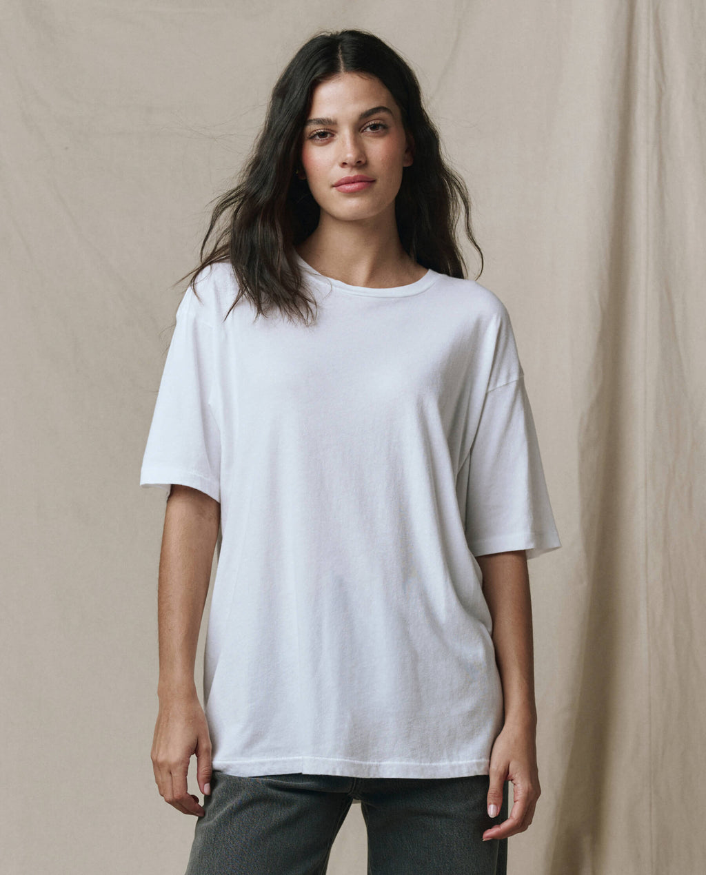 The Slouchy Crew Tee. -- True White