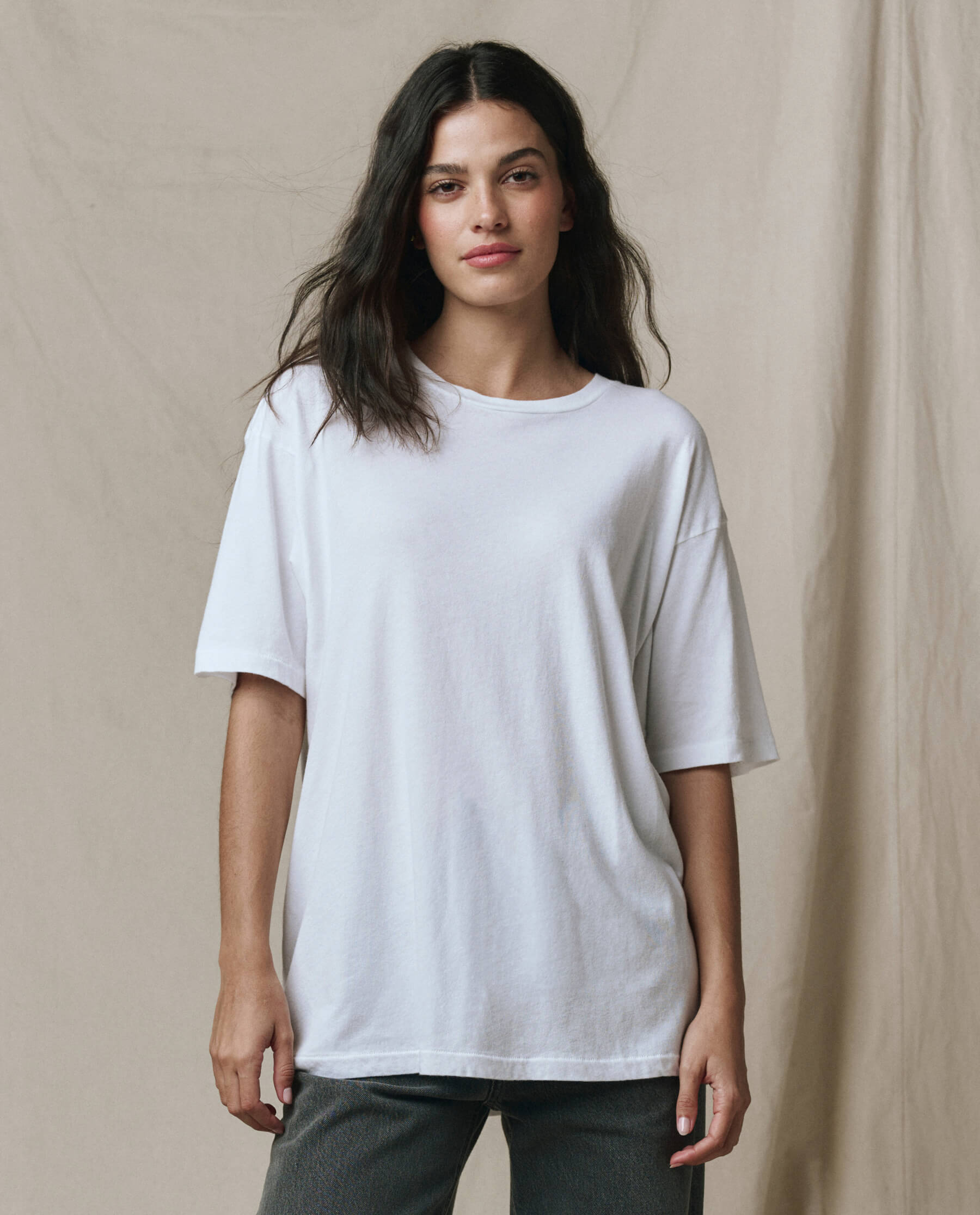 The Slouchy Crew Tee. -- True White