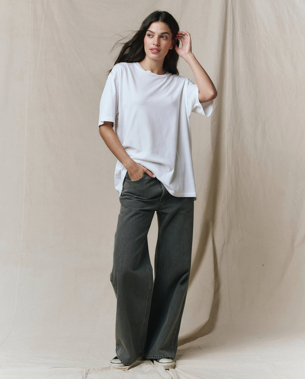 The Slouchy Crew Tee. -- True White