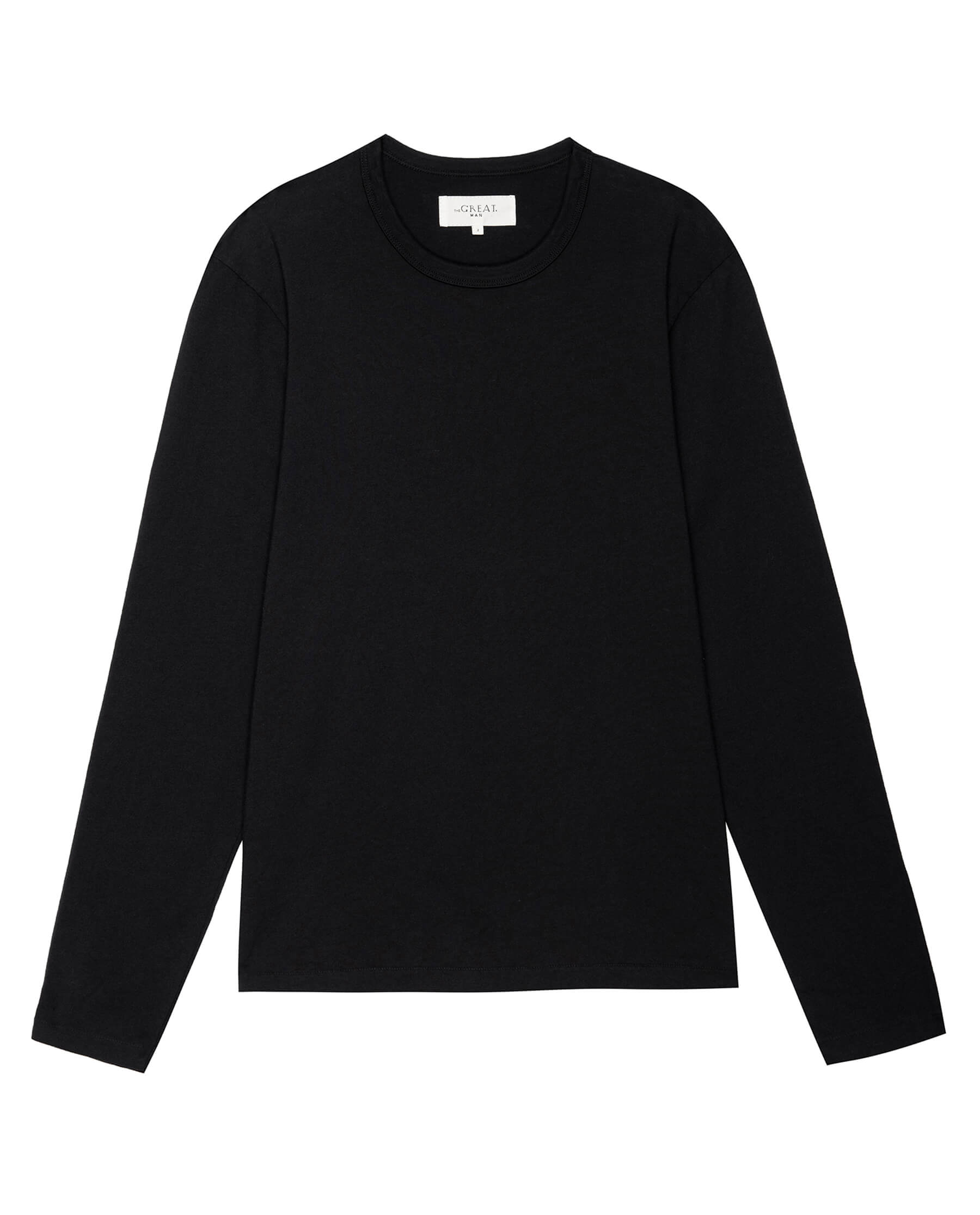The Men's Pure Knits Long Sleeve Slim Crew. Solid -- Almost Black