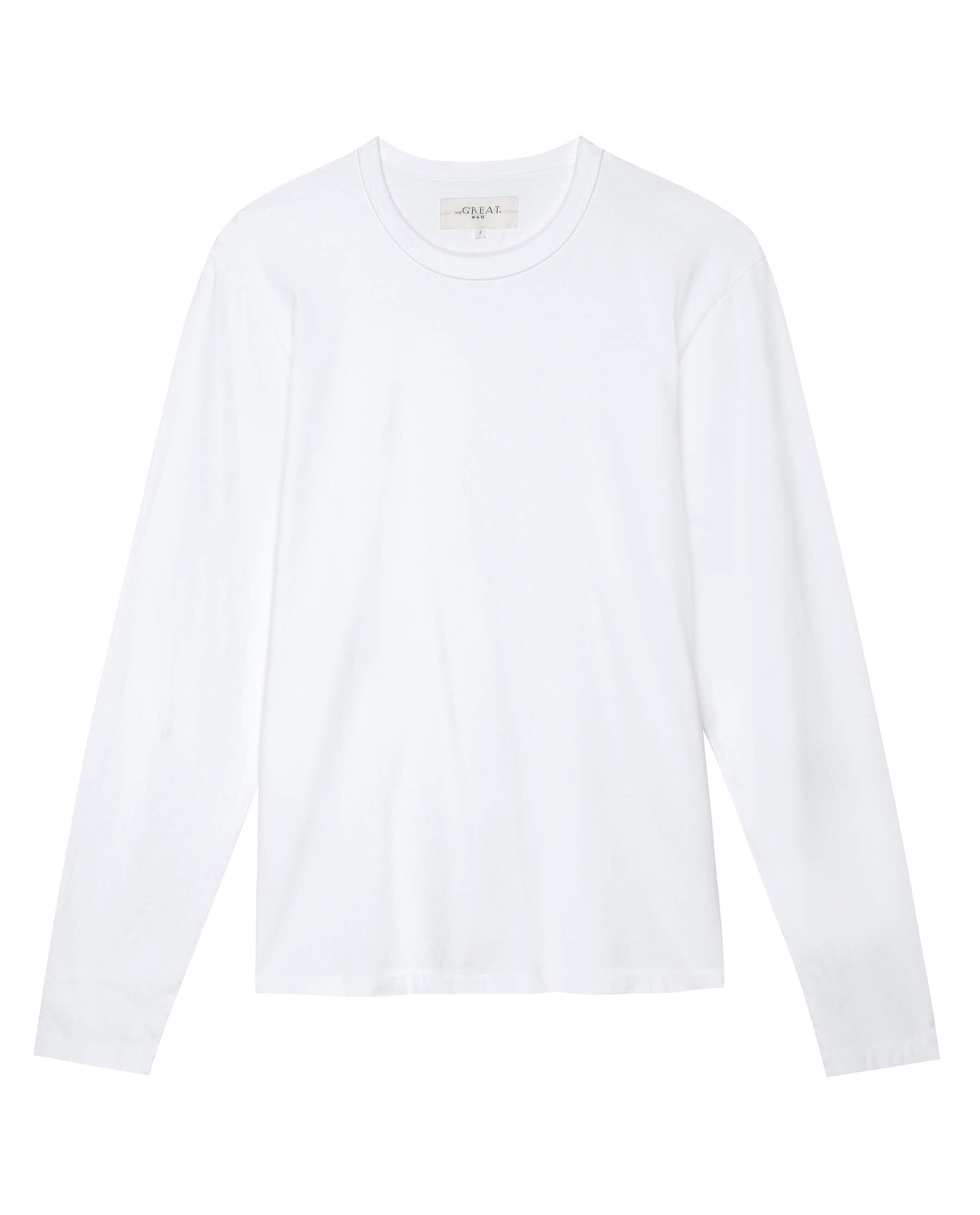 The Men's Pure Knits Long Sleeve Slim Crew. -- True White