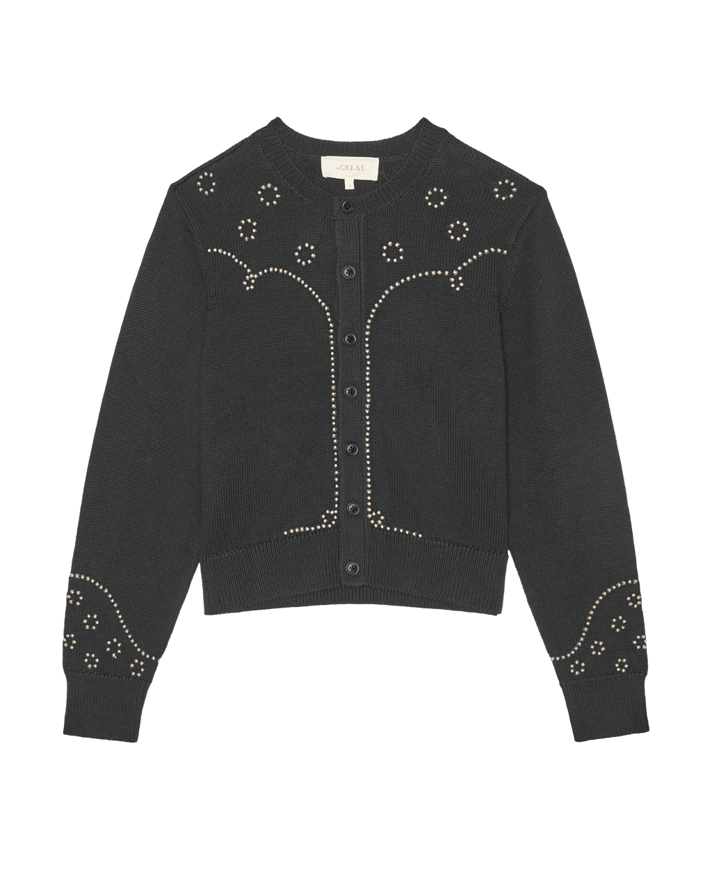 The Studded Cardigan. -- Black