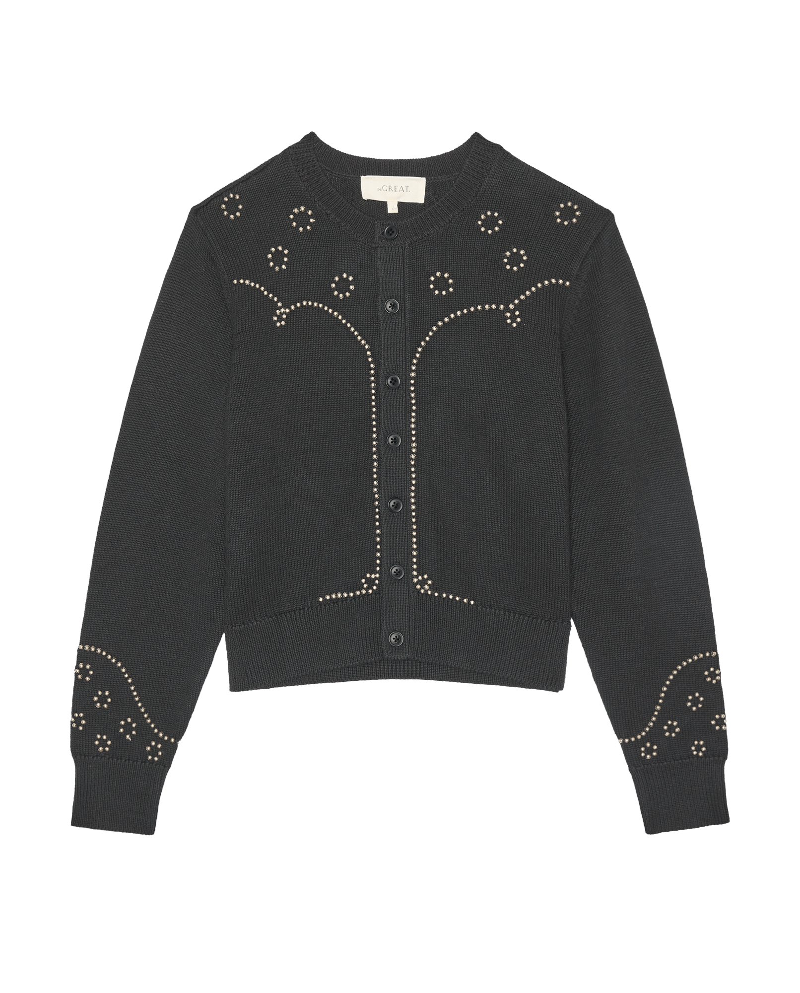 The Studded Cardigan. -- Black