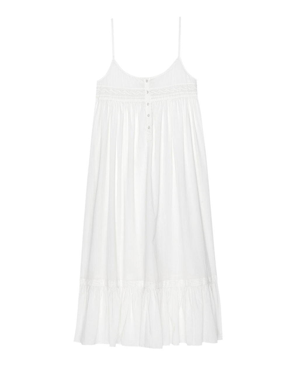 The Eyelet Ruffle Tank Night Dress. -- True White