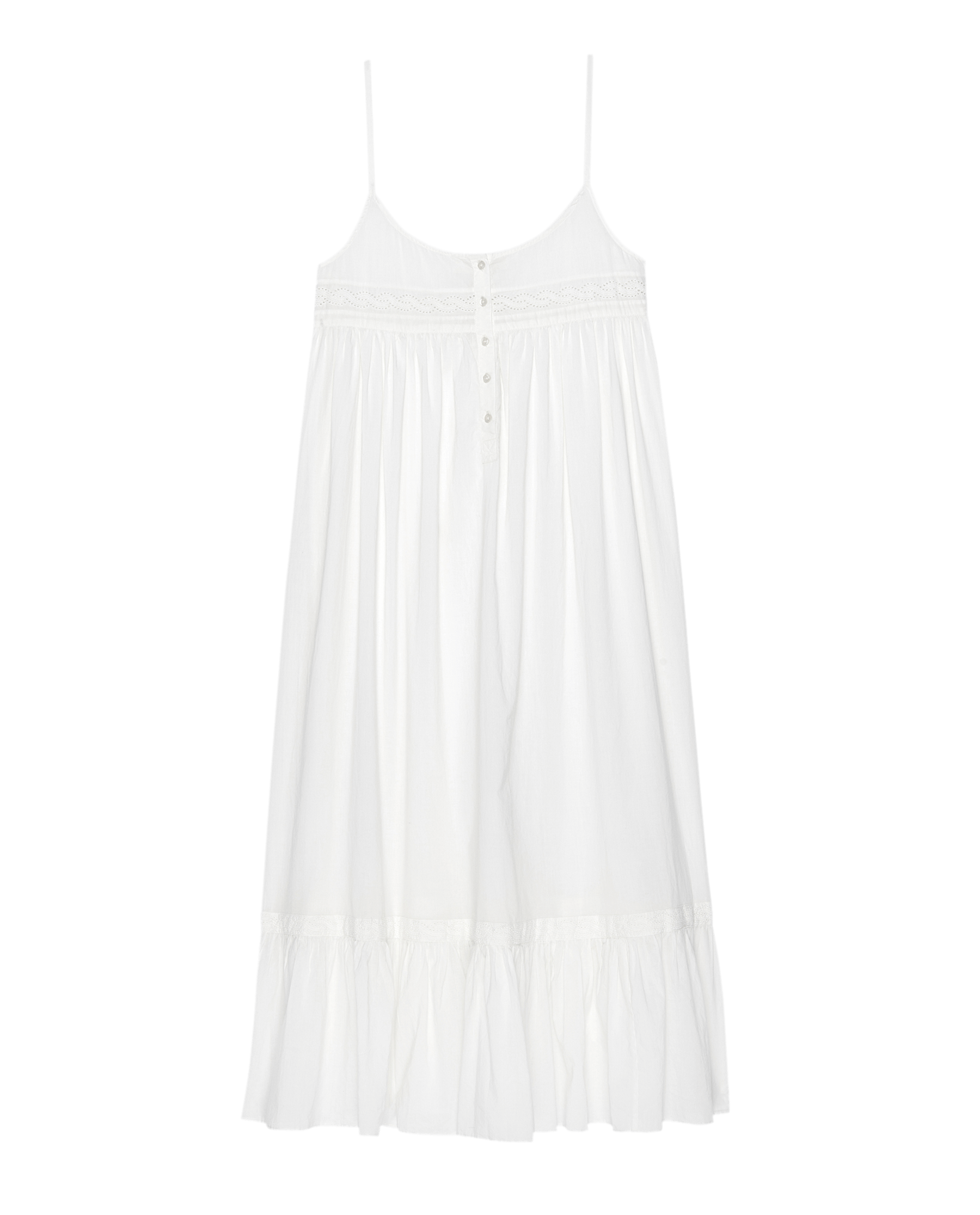 The Eyelet Ruffle Tank Night Dress. -- True White