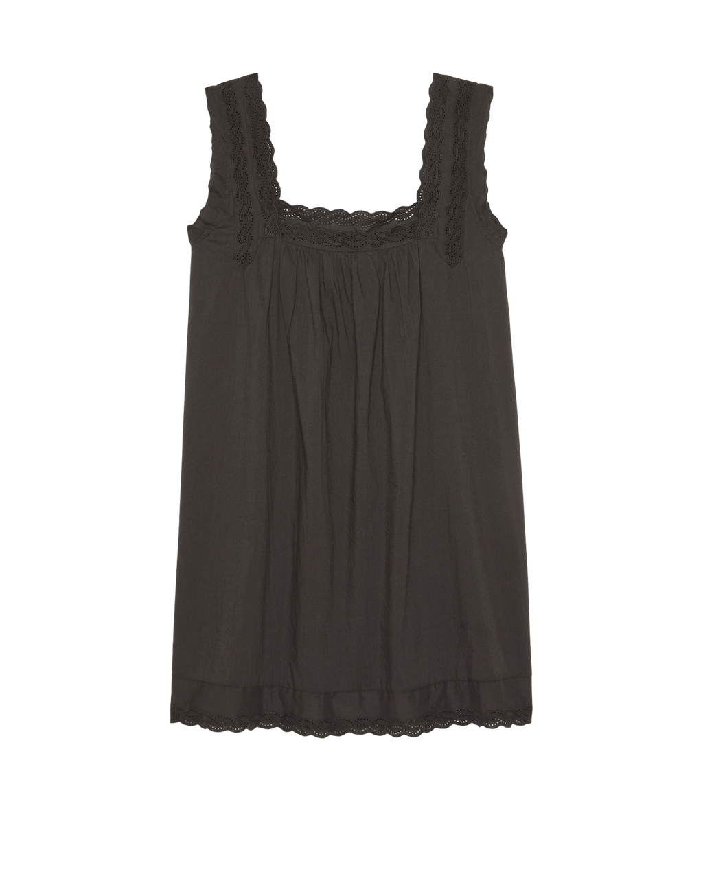 The Eyelet Mini Tank Dress. -- Black