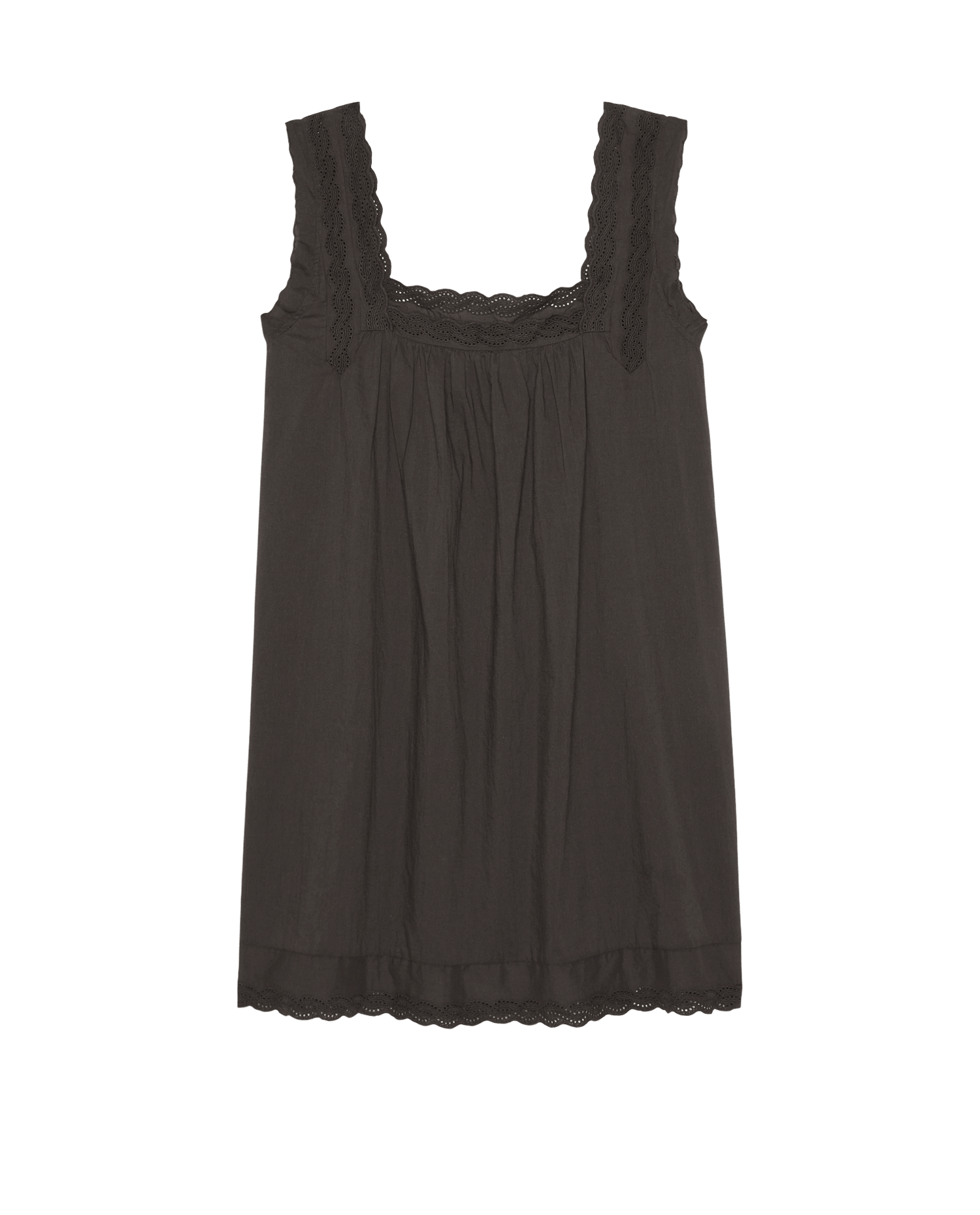 The Eyelet Mini Tank Dress. -- Black