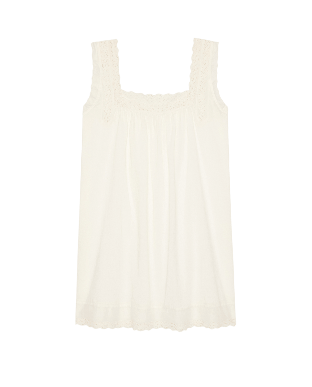 The Eyelet Mini Tank Dress. -- True White