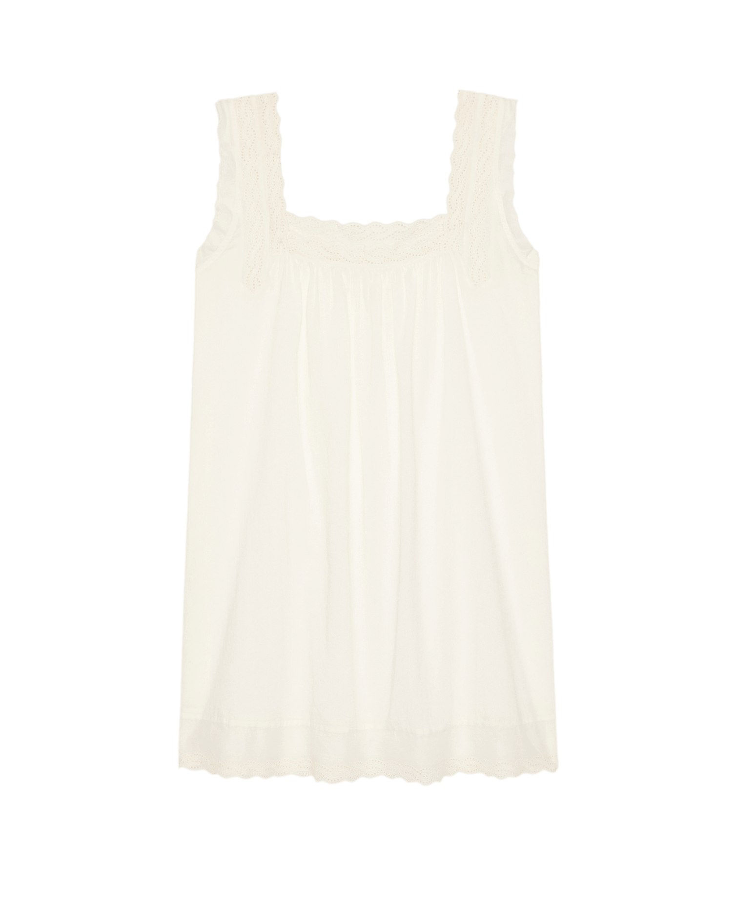 The Eyelet Mini Tank Dress. -- True White