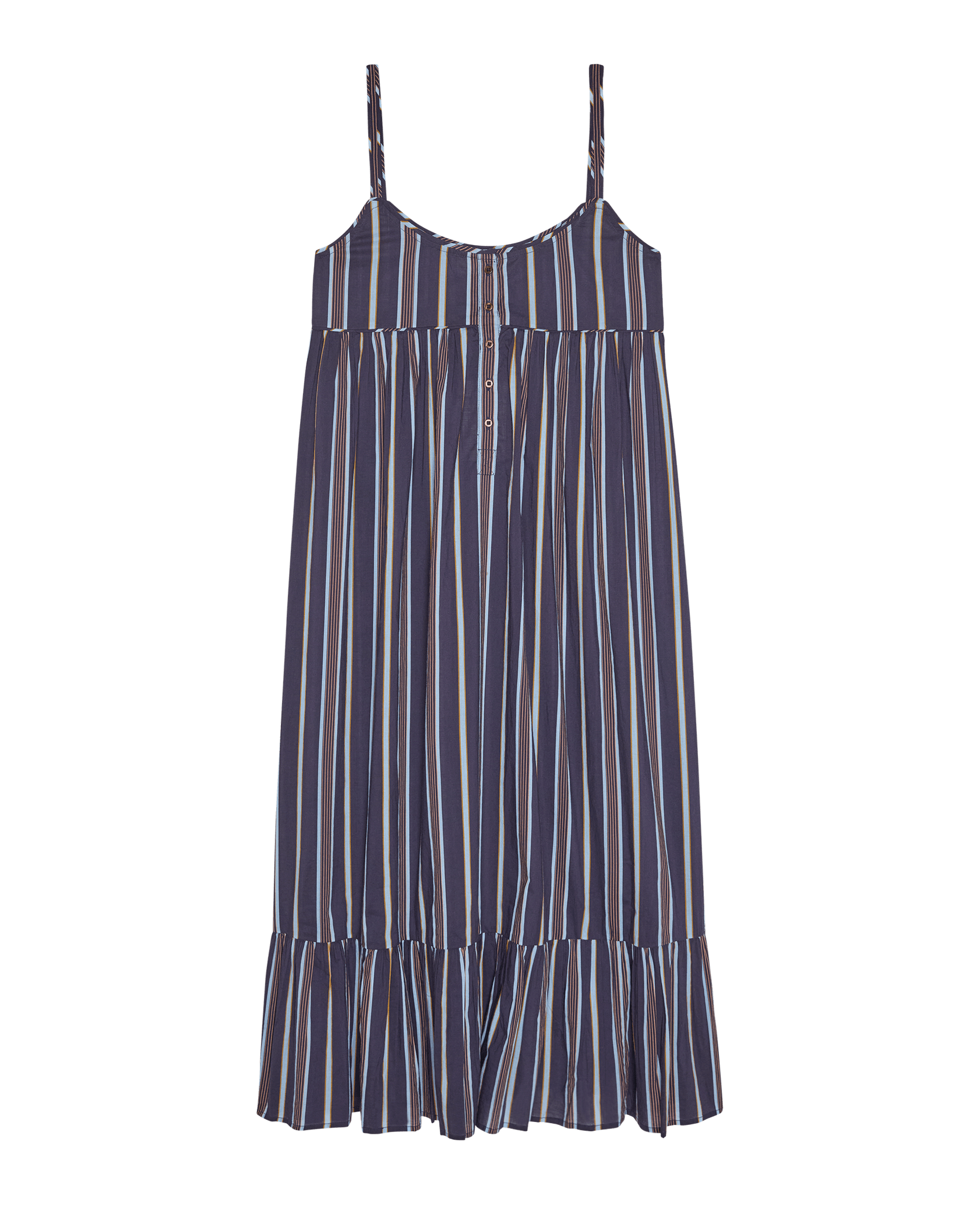 The Ruffle Tank Night Dress. -- Coastline Stripe