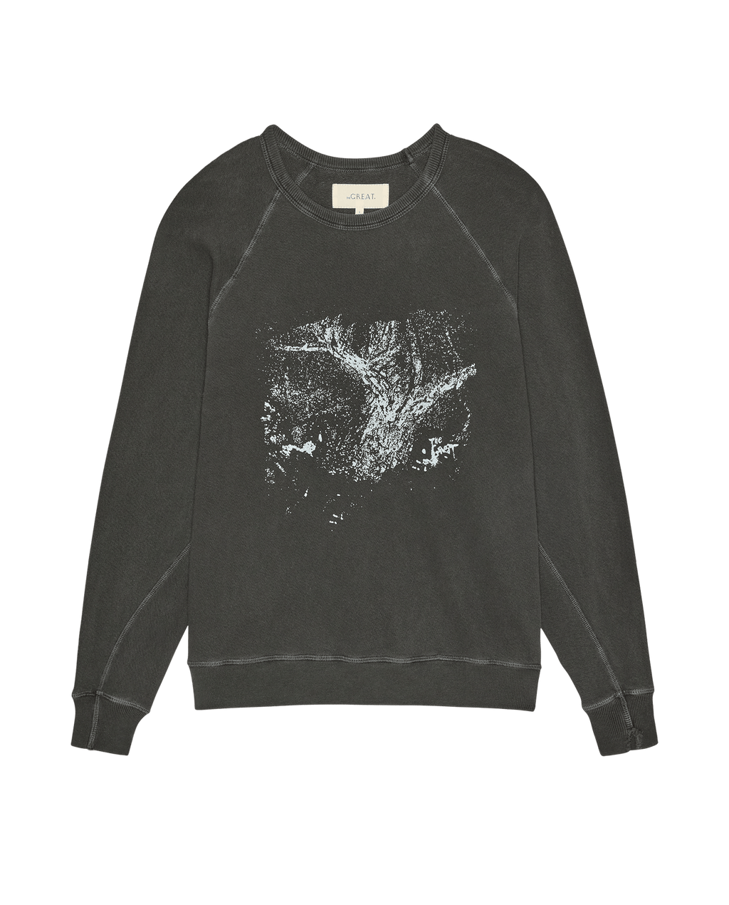 The College Sweatshirt W/ Shadow Oak Graphic. -- Washed Black