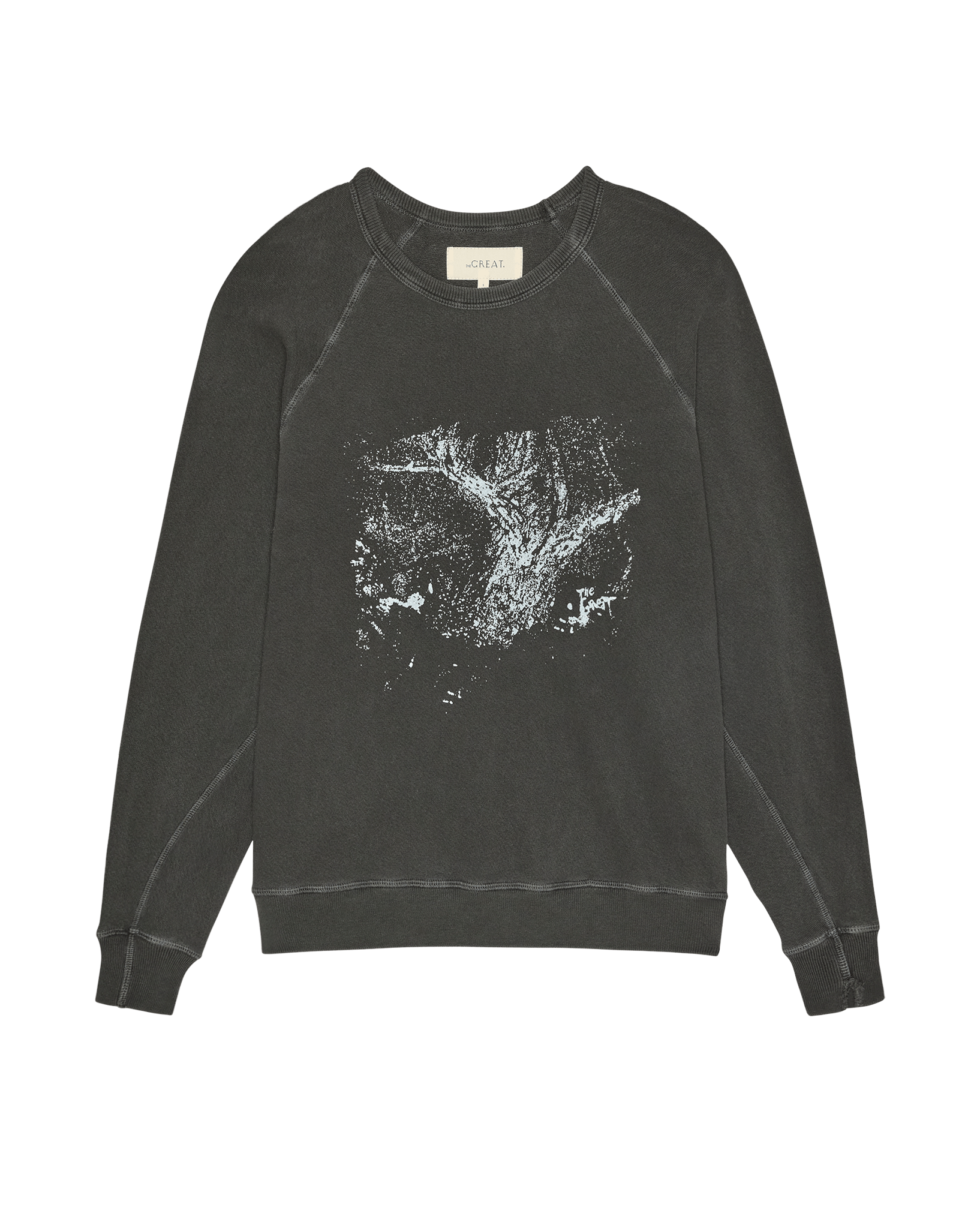 The College Sweatshirt W/ Shadow Oak Graphic. -- Washed Black