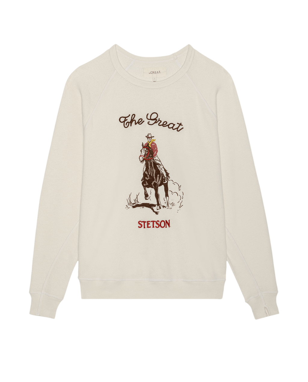 The College Sweatshirt With Stetson Graphic. -- Washed White