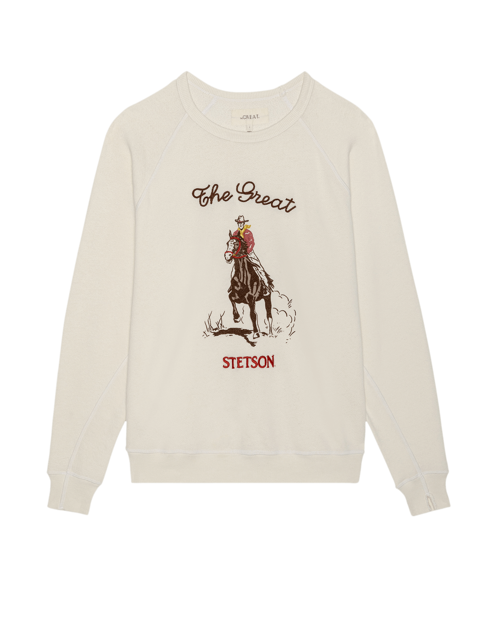 The College Sweatshirt With Stetson Graphic. -- Washed White