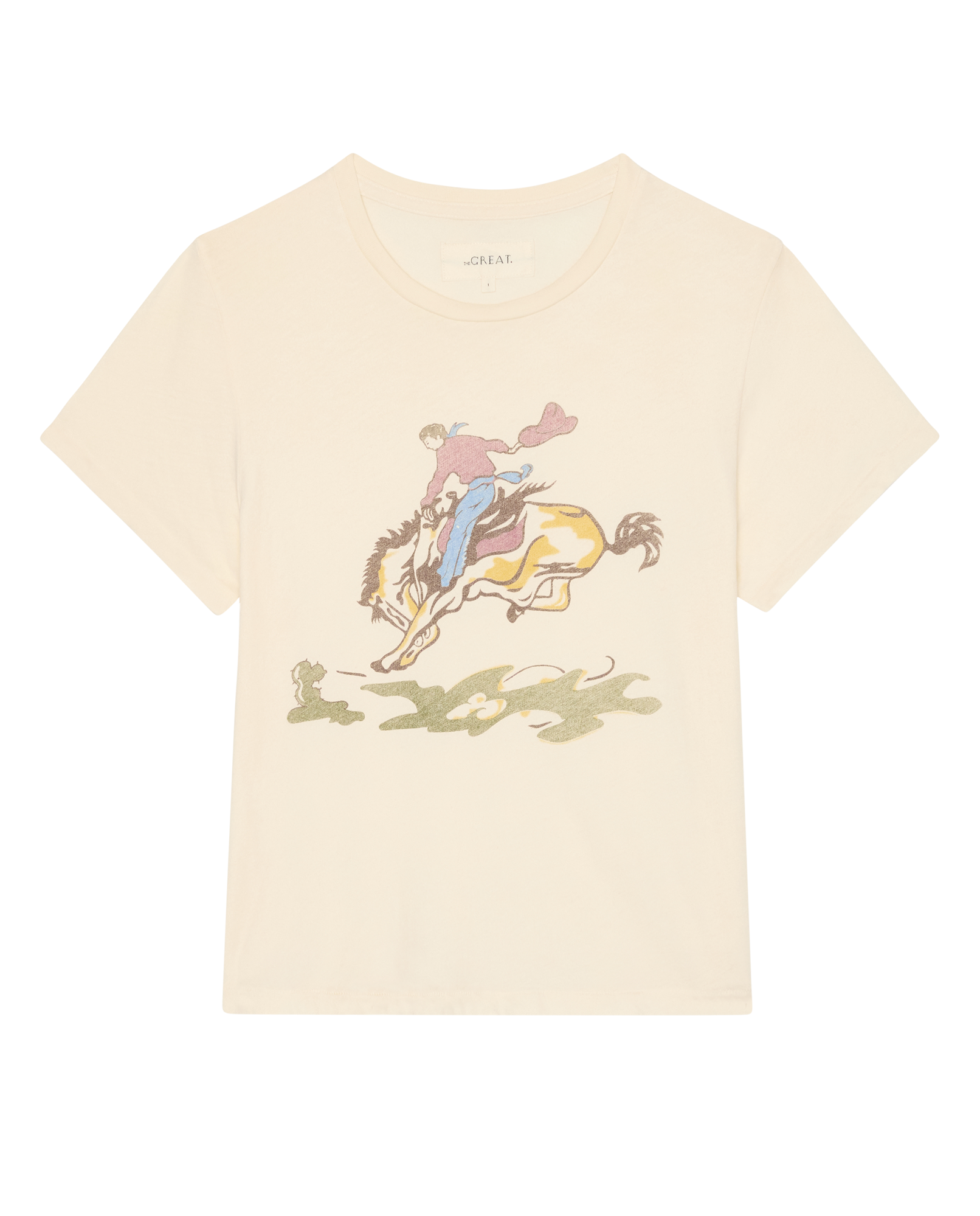 The Little Tee w/ Rider Graphic. -- Washed White