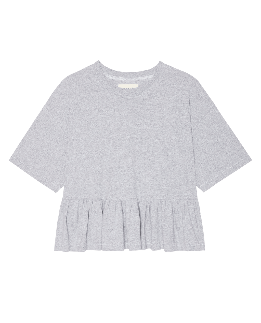 The Oversized Ruffle Peplum Tee. -- Heather Grey
