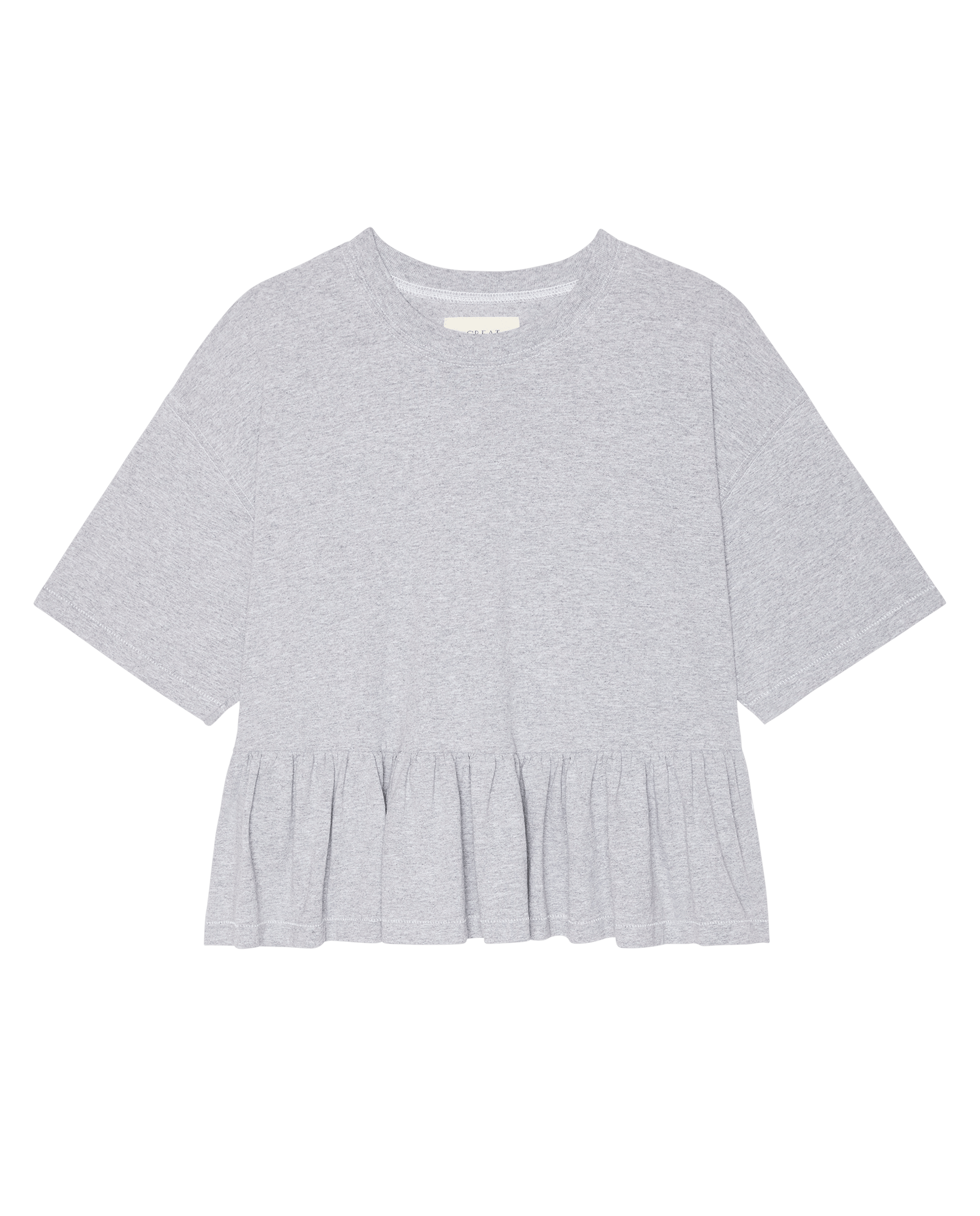The Oversized Ruffle Peplum Tee. -- Heather Grey