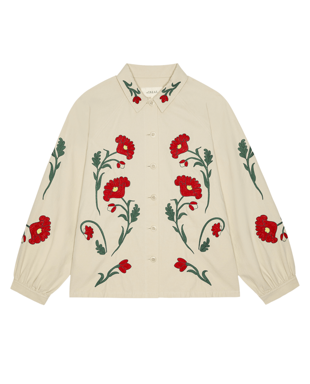 The Western Embroidered Commodore Jacket. -- Cream