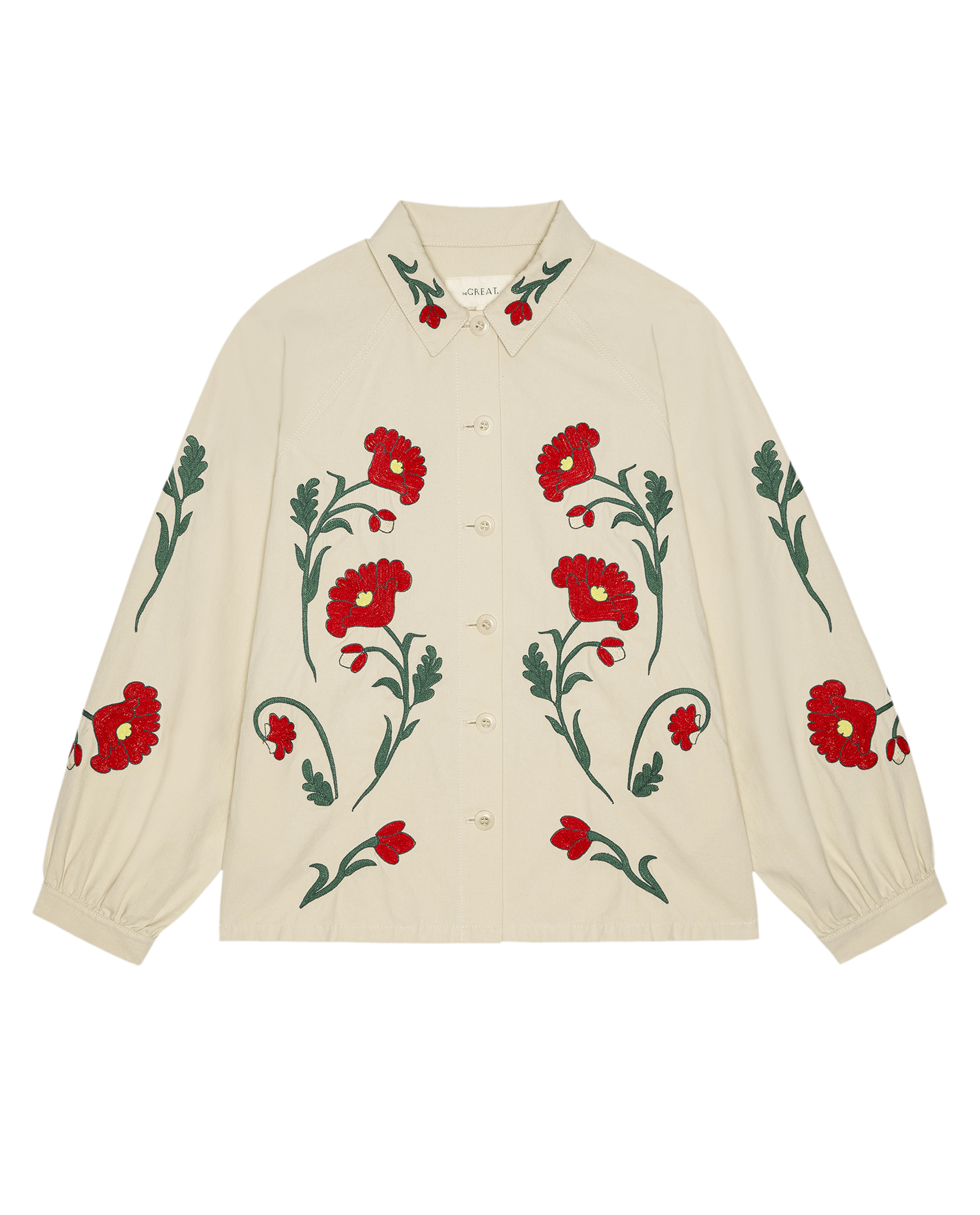 The Western Embroidered Commodore Jacket. -- Cream