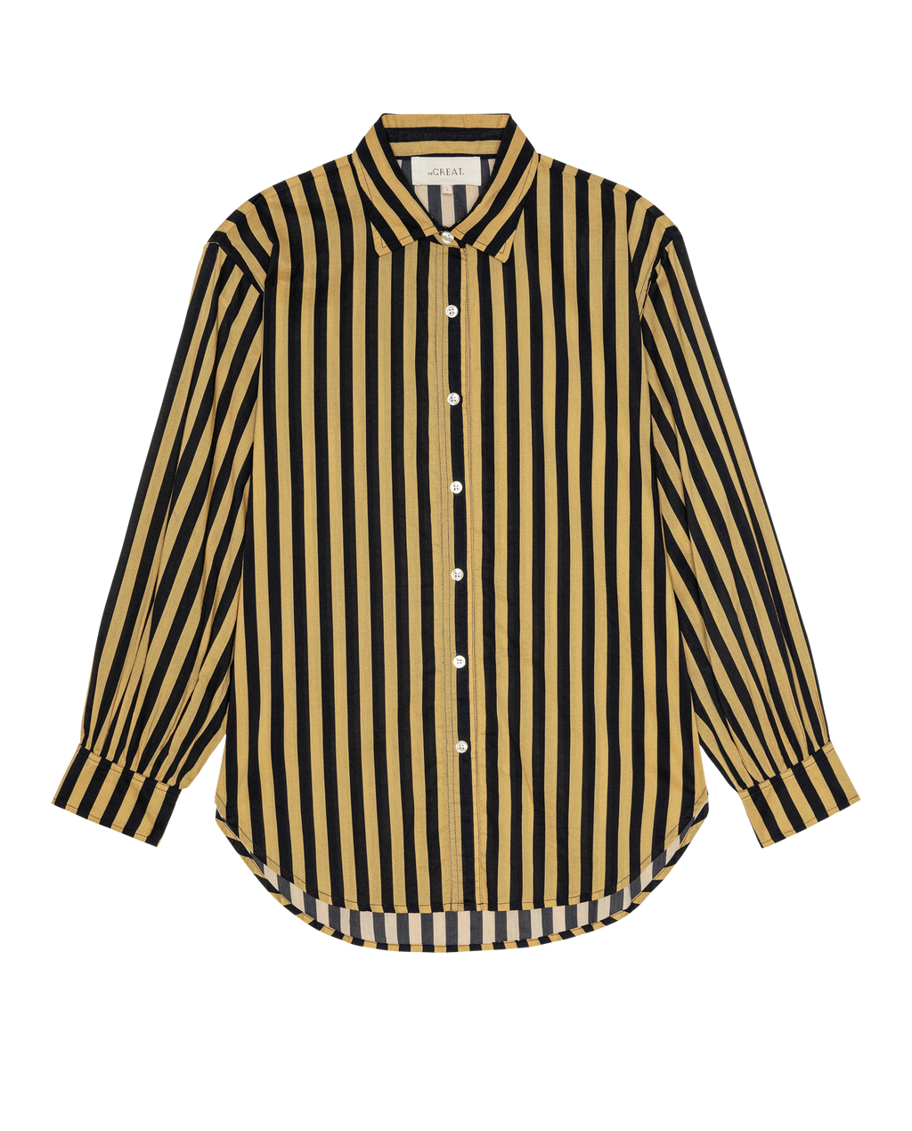 The Daily Button Up. -- Khaki/Black Club Stripe