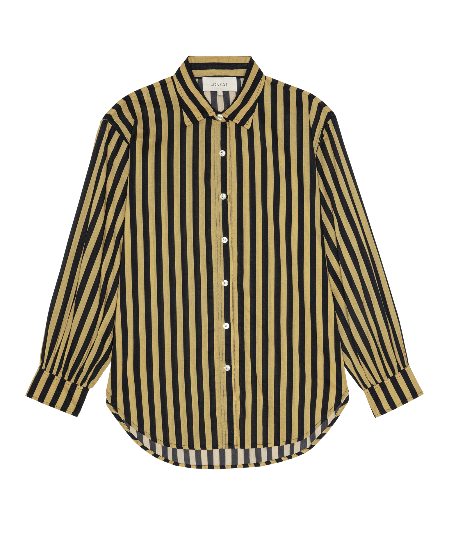 The Daily Button Up. -- Khaki/Black Club Stripe