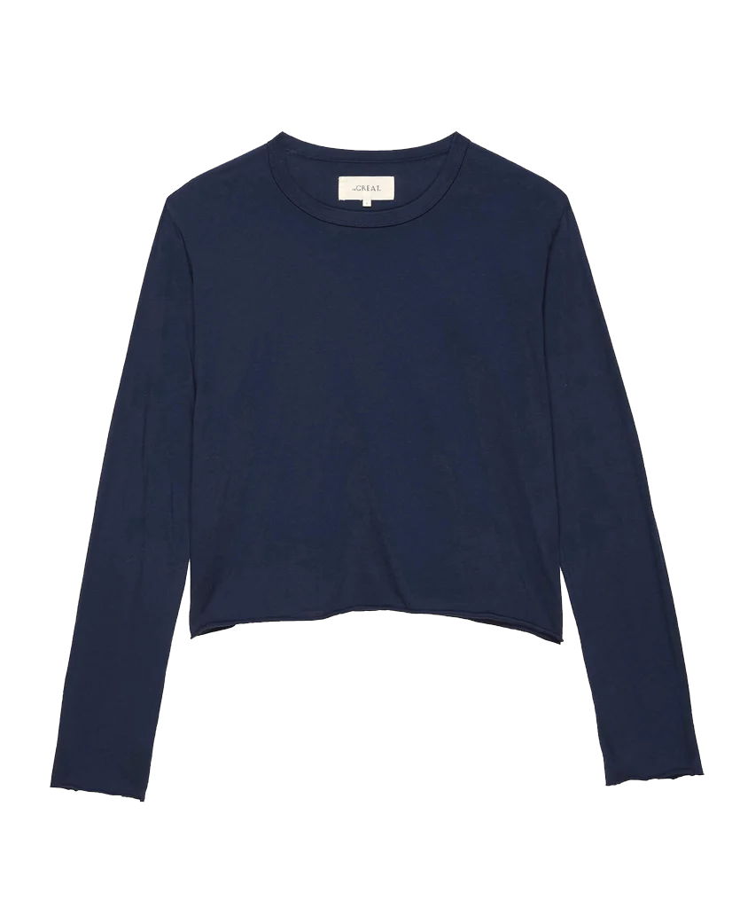 The Long Sleeve Crop Tee. -- True Navy