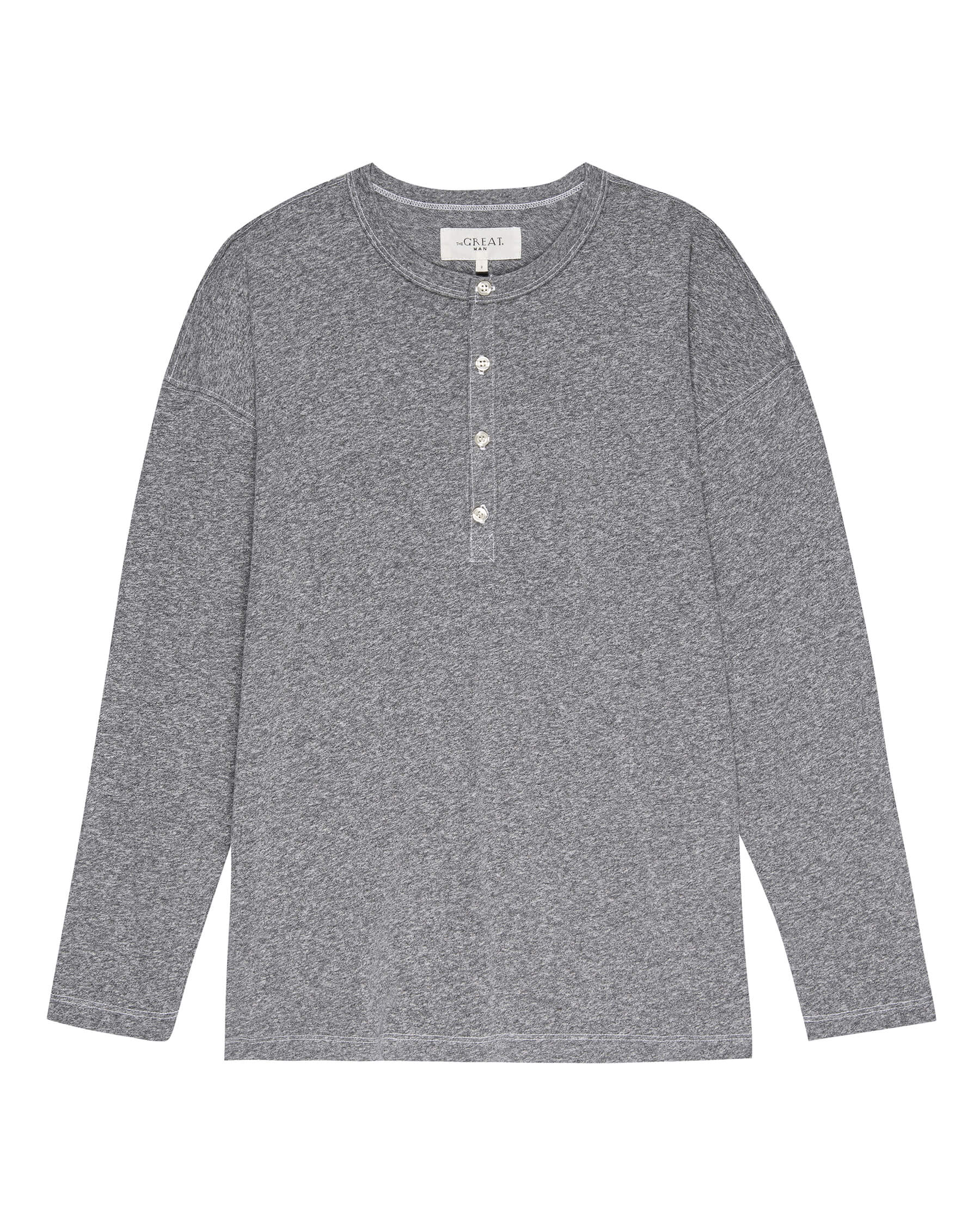 The Men's Boxy Henley. -- Heather Grey