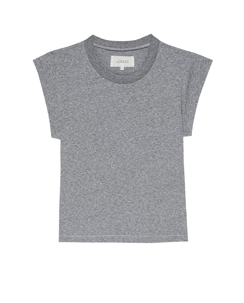 The Peak Shoulder Tee. -- Heather Grey