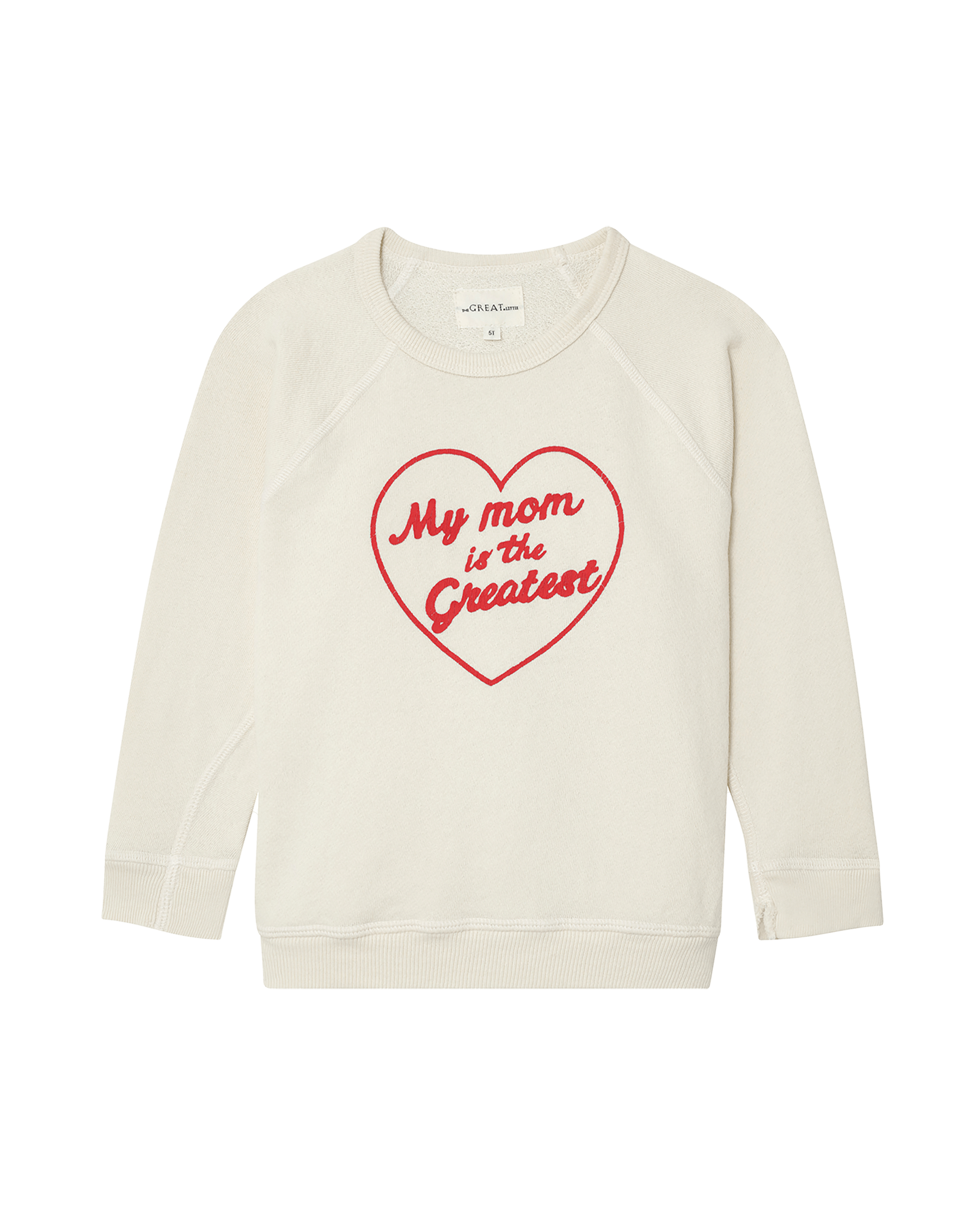 The Little College Sweatshirt. Novelty -- Washed White My Mom Is  est Graphic
