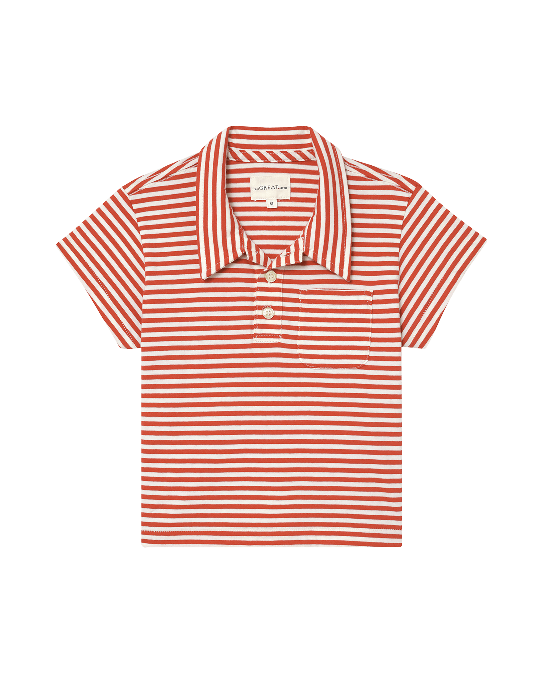 The Little Lacrosse Polo. -- Sun Cherry Stripe
