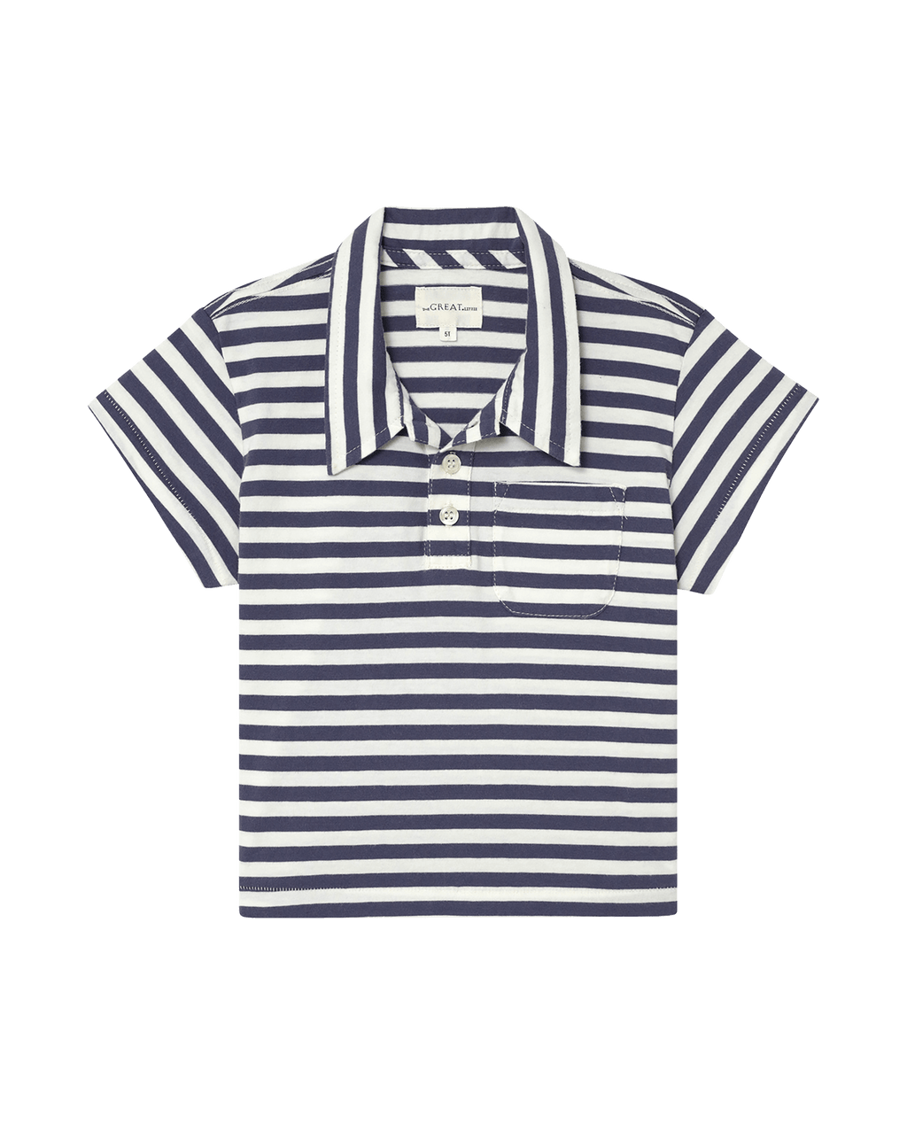 The Little Lacrosse Polo. -- Vintage Blue Stripe