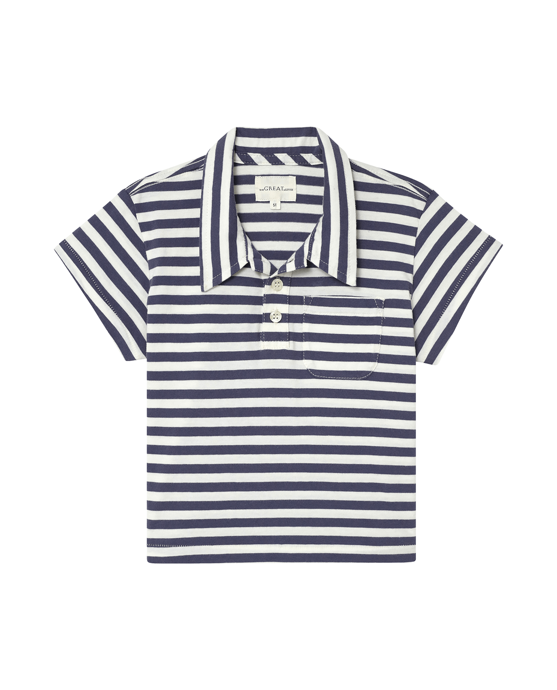 The Little Lacrosse Polo. -- Vintage Blue Stripe