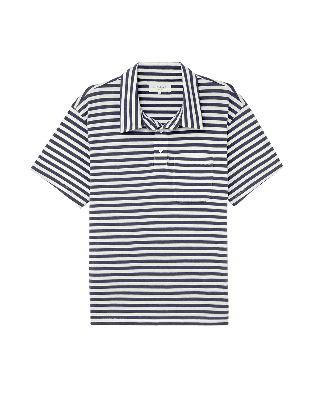 The Men's Lacrosse Polo. -- Vintage Blue Stripe
