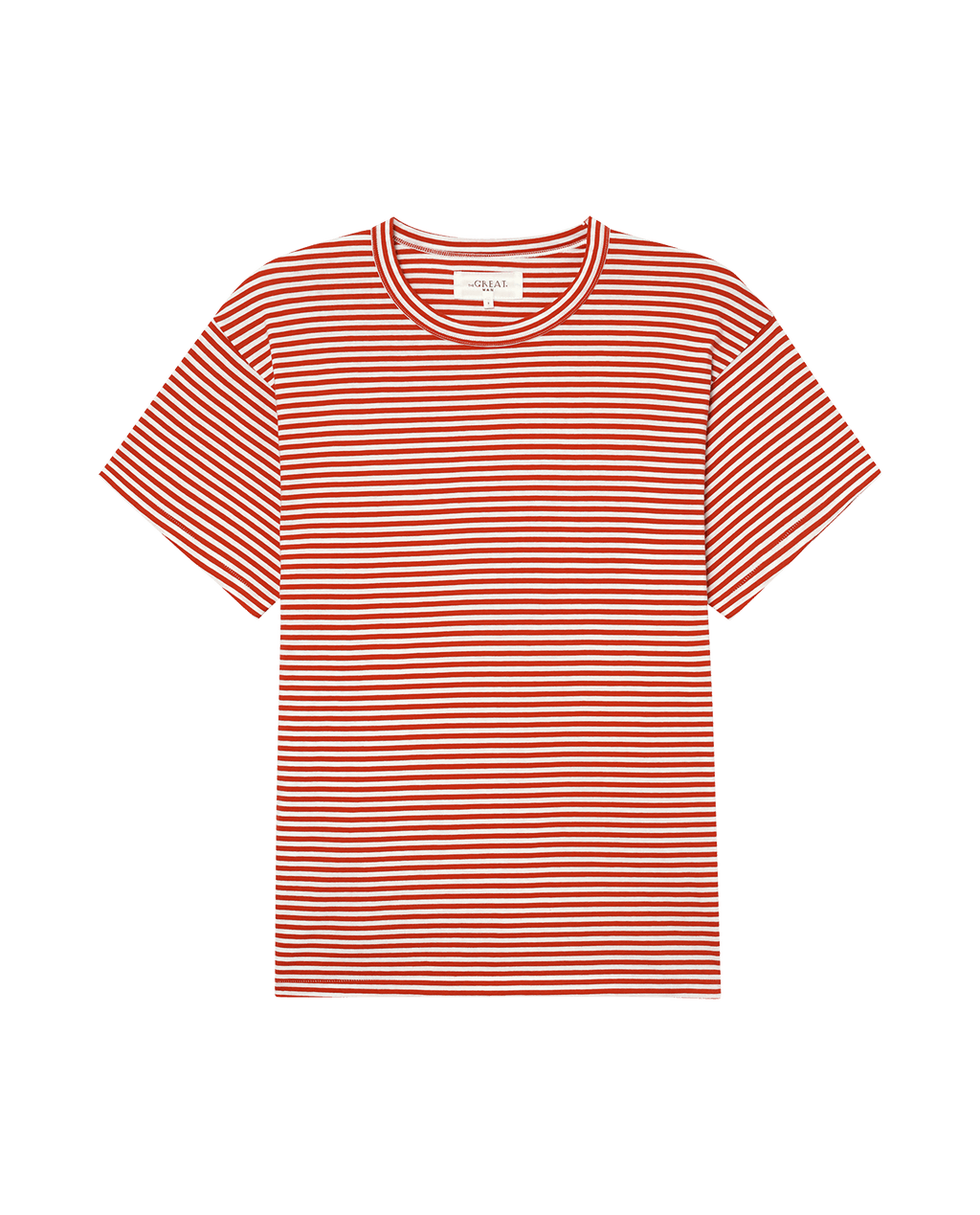 The Men's Boxy Crew. -- Sun Cherry Stripe