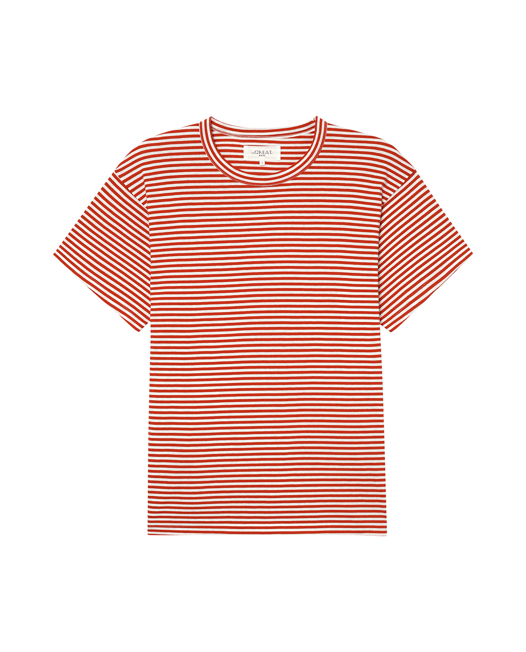 The Men's Boxy Crew. -- Sun Cherry Stripe