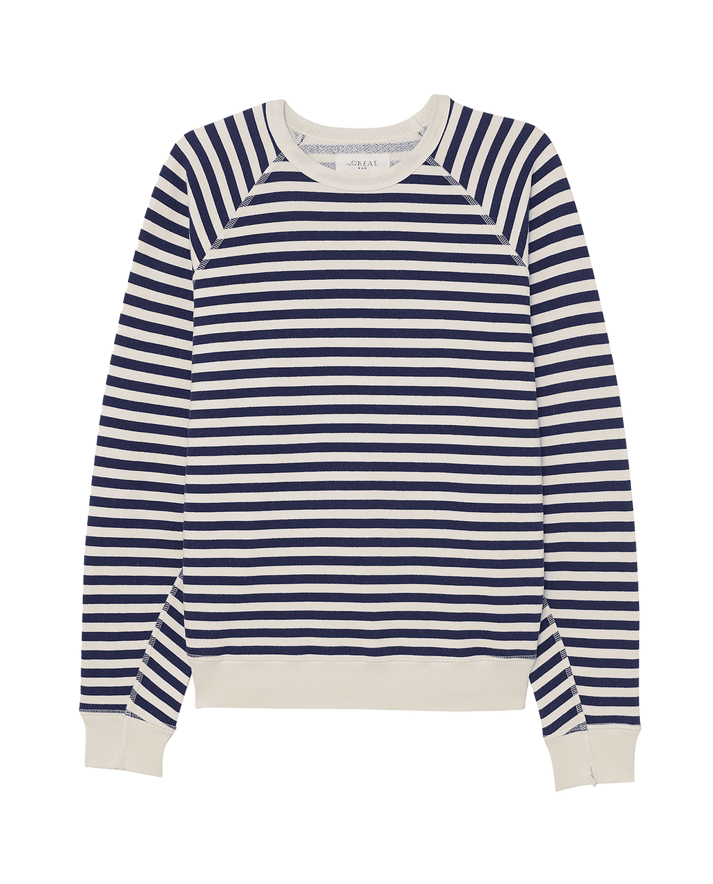 The Men's College Sweatshirt. -- Navy Sailor Stripe